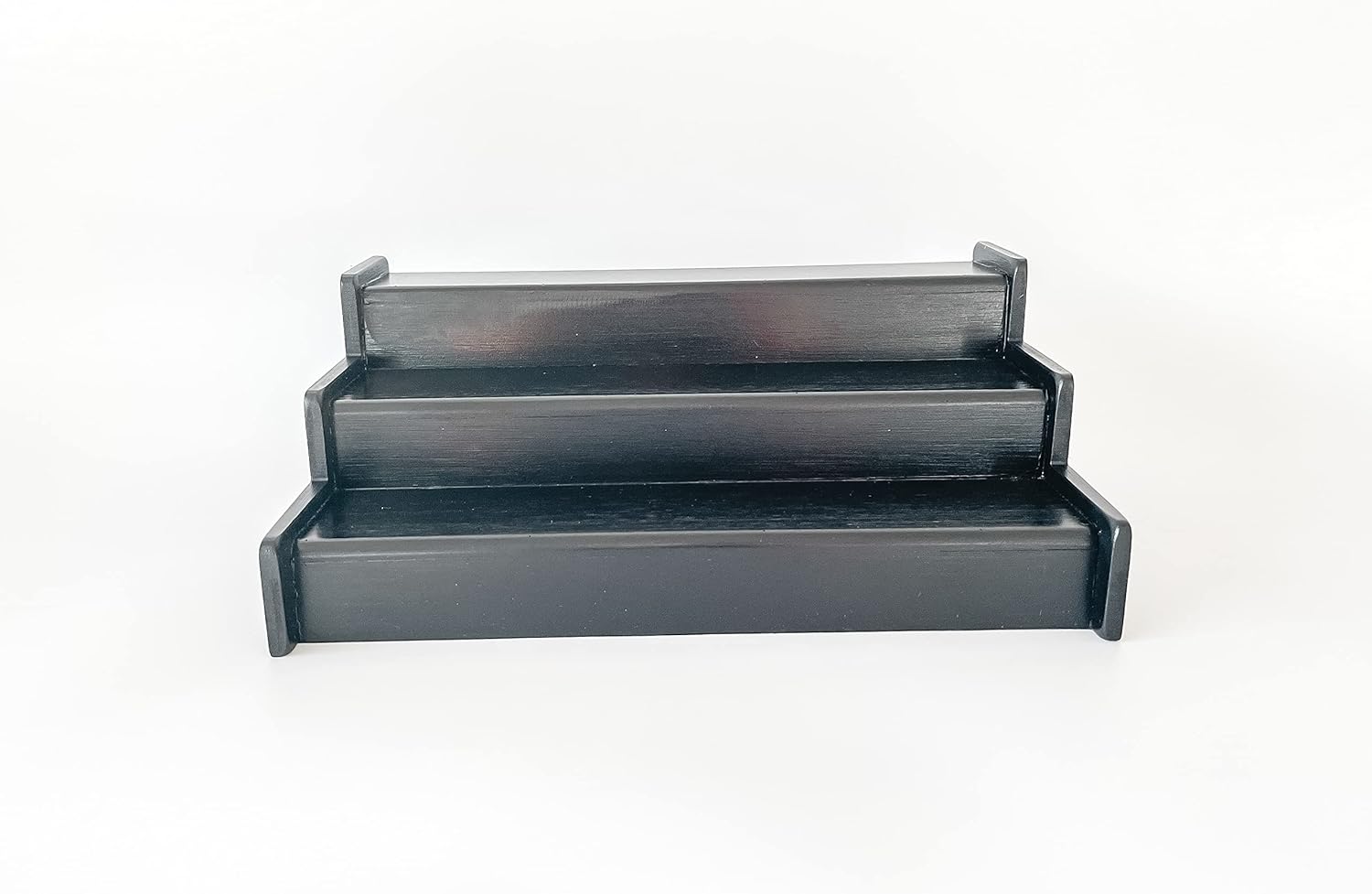 Happy Home Designs Organizador de gabinete de cocina de 3 niveles, estante de bambú para encimera, organizador de gabinete de cocina (negro)