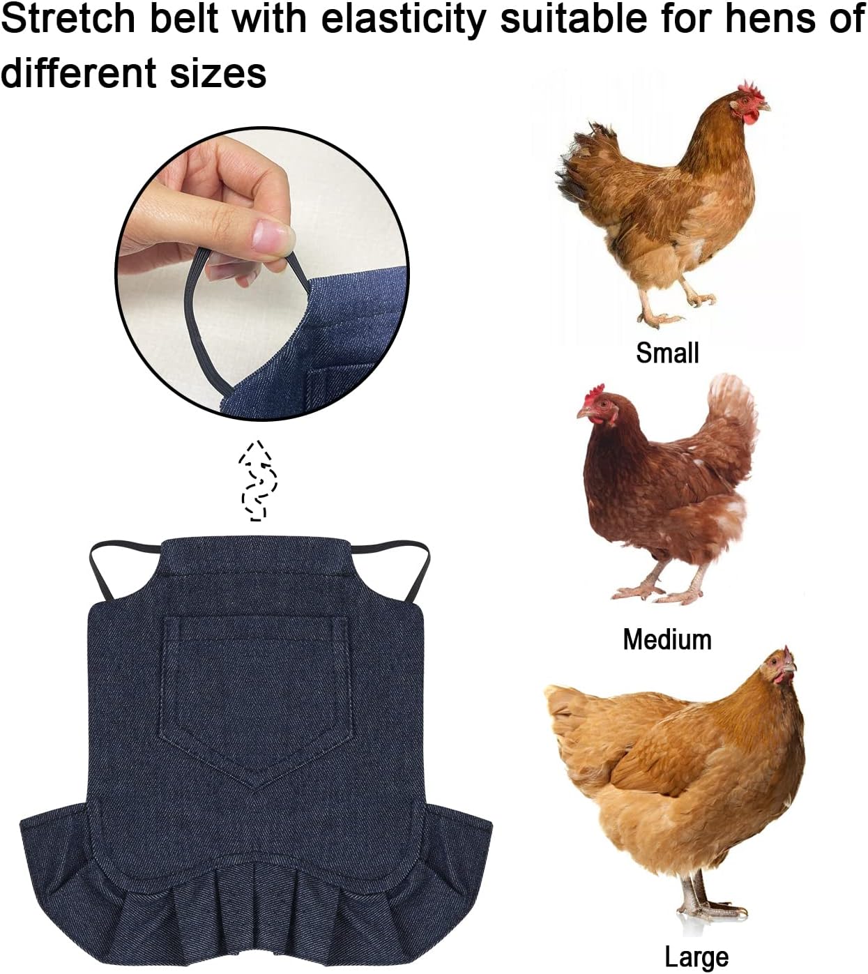 JITEYOU Sillines de pollo, 4 piezas de monturas para gallinas para delantal de gallina para aves de corral protector de plumas fijador suministros