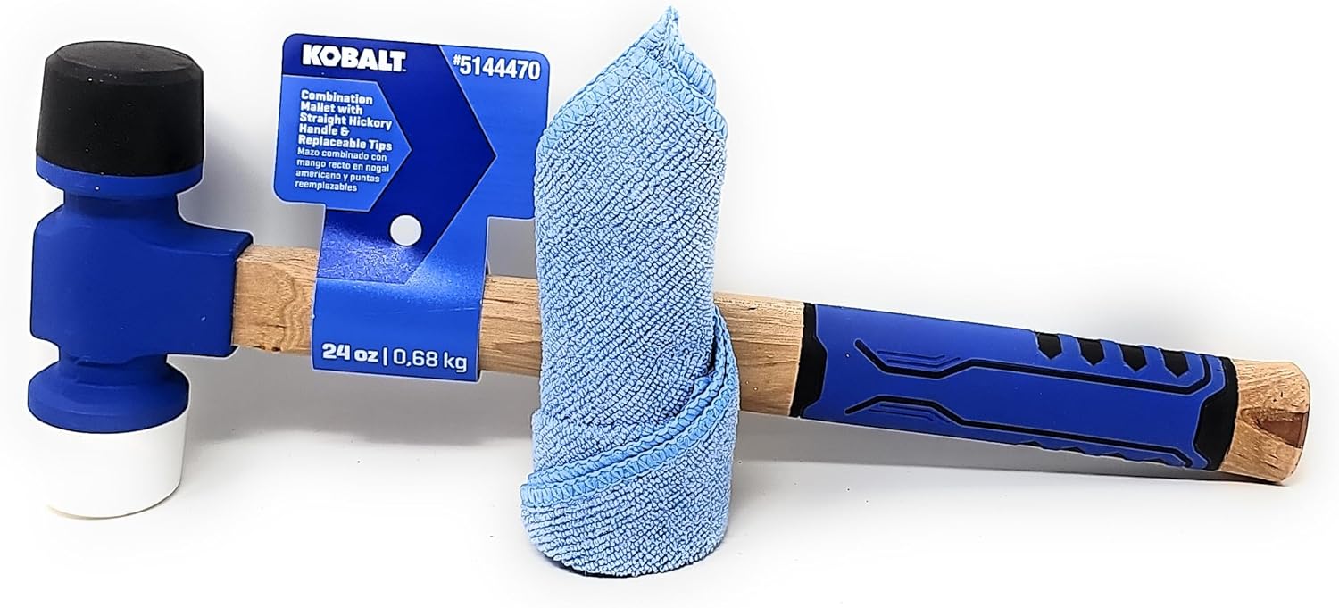 Kobalt – Mazo de goma combinado de 24 onzas y toalla de microfibra