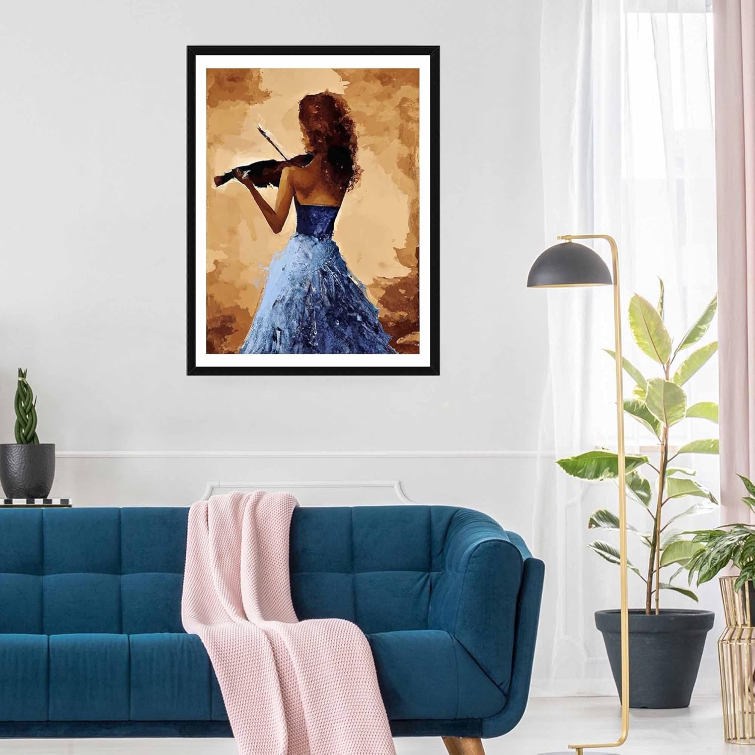 SKRYUIE Kit de pintura de diamantes 5D por números para mujer, arte de diamante, violín, bordado de cristal, punto de cruz, manualidades, decoración