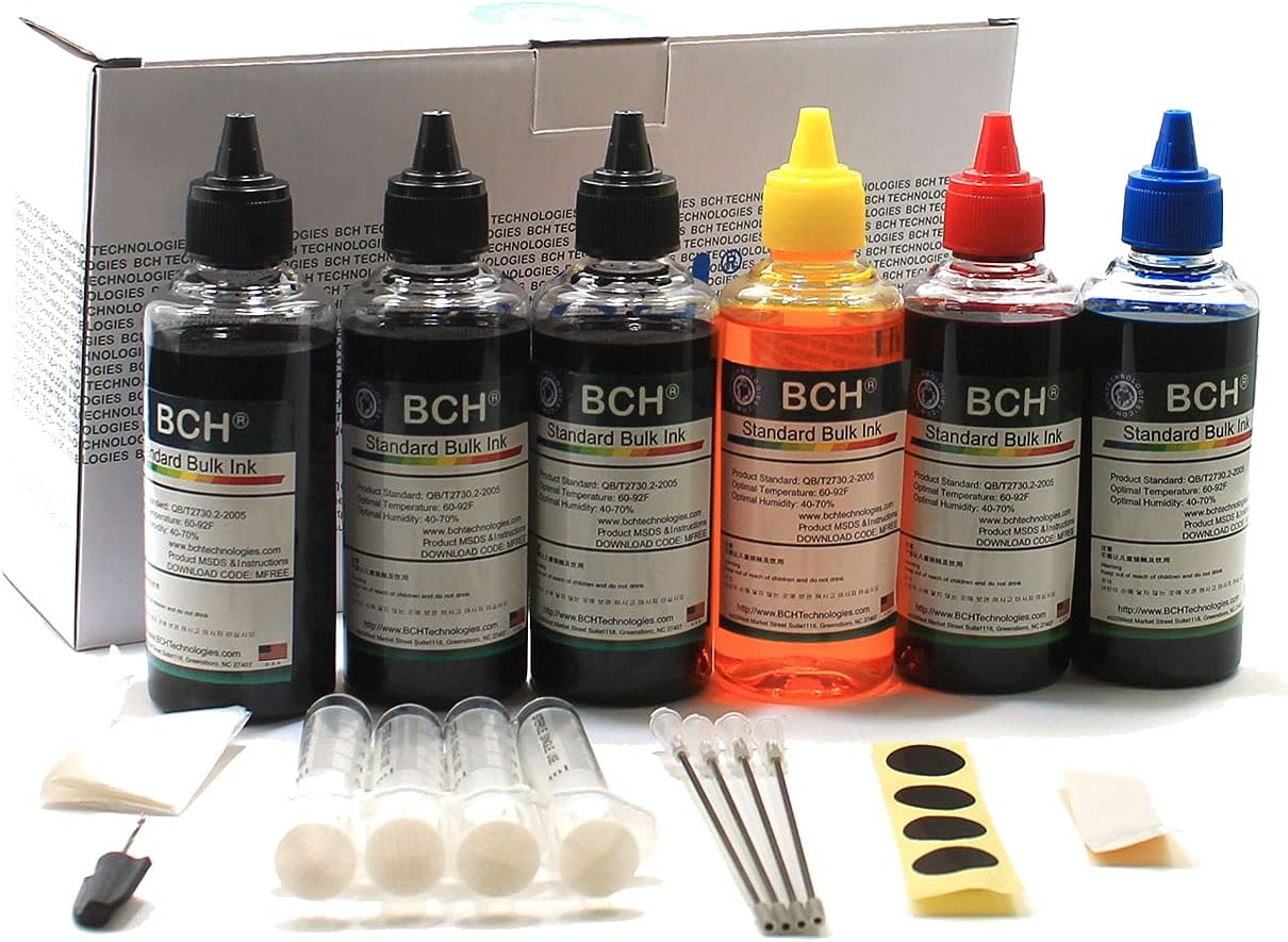 BCH Tinta de recarga de impresora compatible con todos los cartuchos de inyección de tinta Canon MG PG240 PG243 PG245 PG260 CL 241 244 246 261 XL