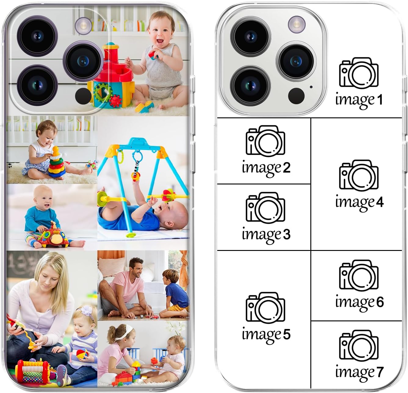 SHOISOWO Funda de teléfono con foto personalizada, con iPhone 15, 14, 13, 12, 11 Pro Max Plus Mini XR XS X, diseño de imagen personalizado, funda de