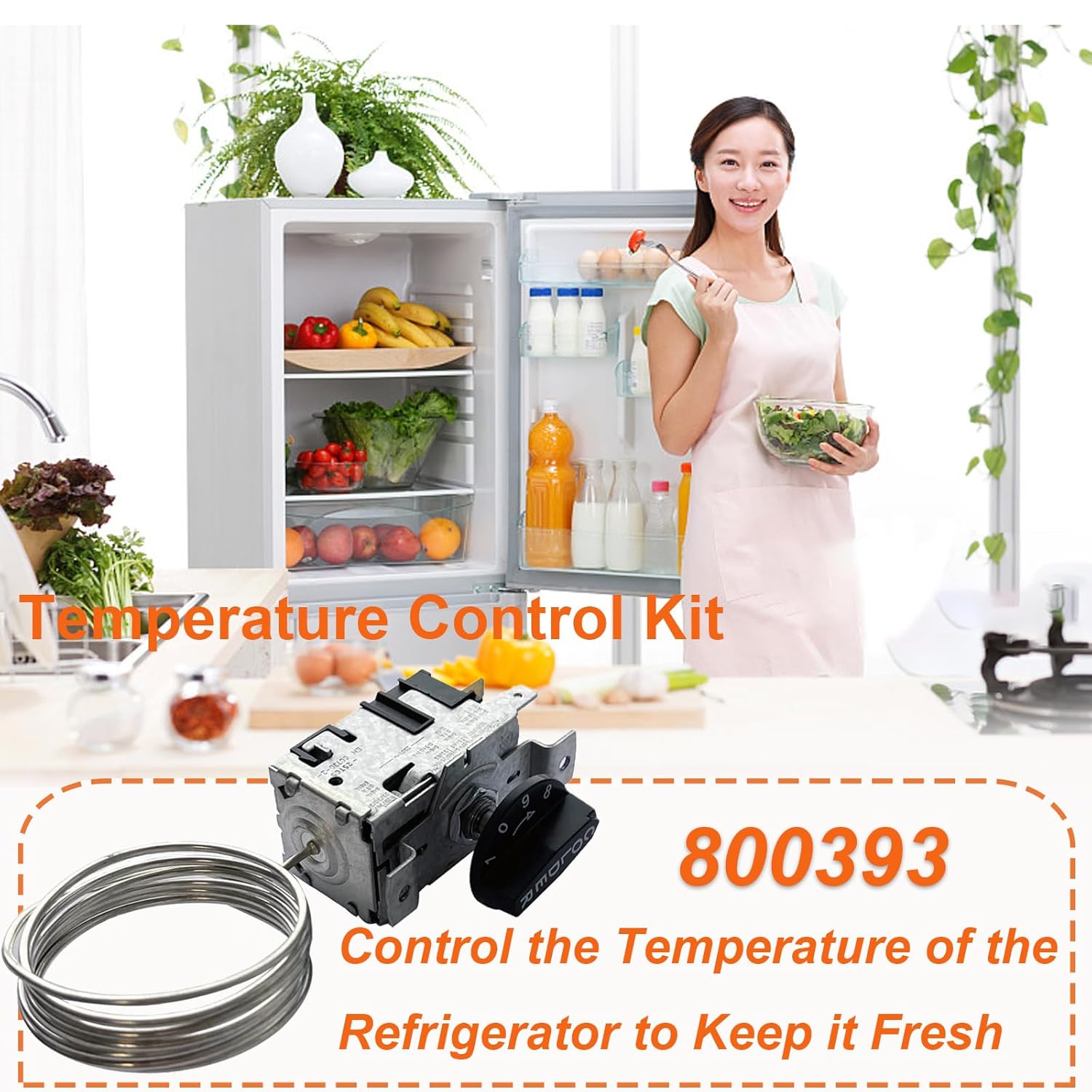 800393, 831932 Kit de control de temperatura, compatible con refrigeradores y congelador verdaderos serie TCTSDTGDMGEMG4SM, reemplaza el termostato