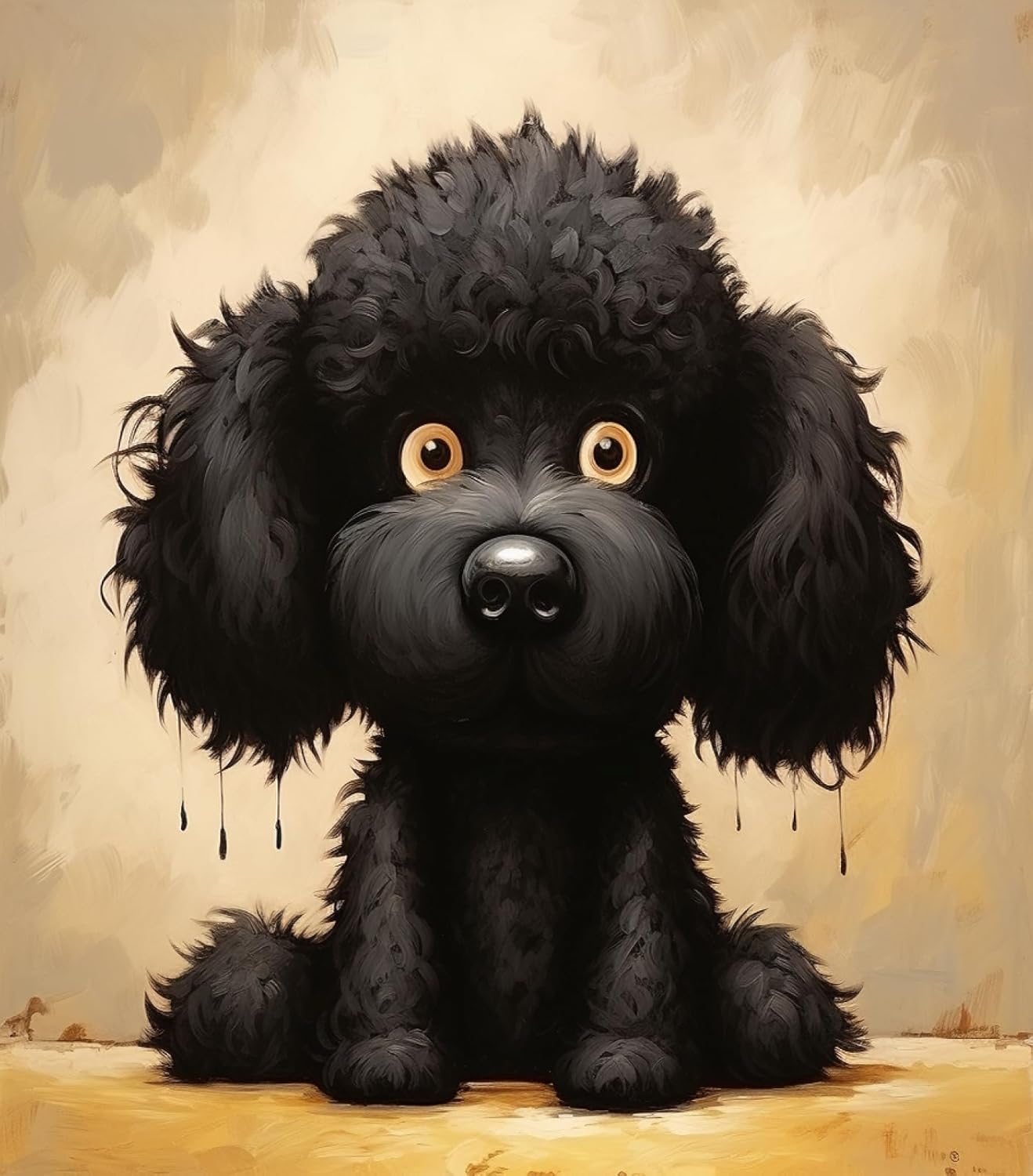 PIPISKY Pintura artística para perros por números para adultos principiantes, caniche, kits de pintura por números en lienzo, 15.7 x 20.9 pulgadas,