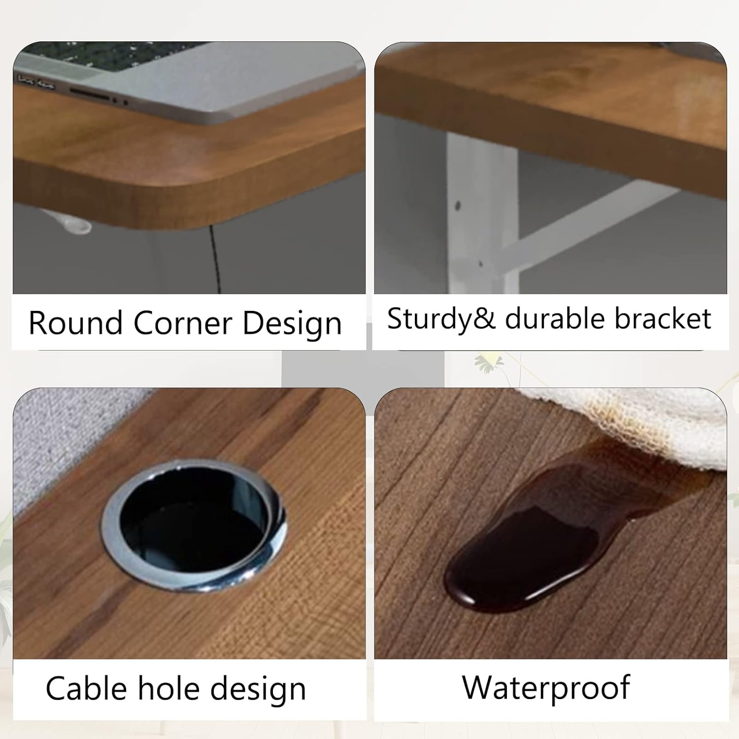 Pmnianhua Mesa plegable de 31 pulgadas para montar en la pared, escritorio de pared plegable, escritorio flotante para oficina en casa, espacio