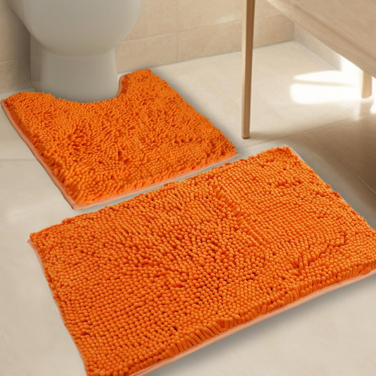 wyewye Juego de 2 alfombras de baño ultra suaves, superabsorbentes y gruesas, antideslizantes, lavables a máquina, tapetes de baño para suelo de