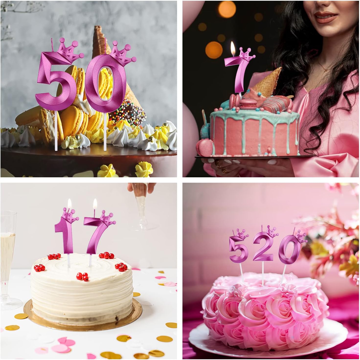 Vela de número de cumpleaños de 3 pulgadas, velas grandes con números de pastel con corona, velas de número 3D para cumpleaños, boda, aniversario,