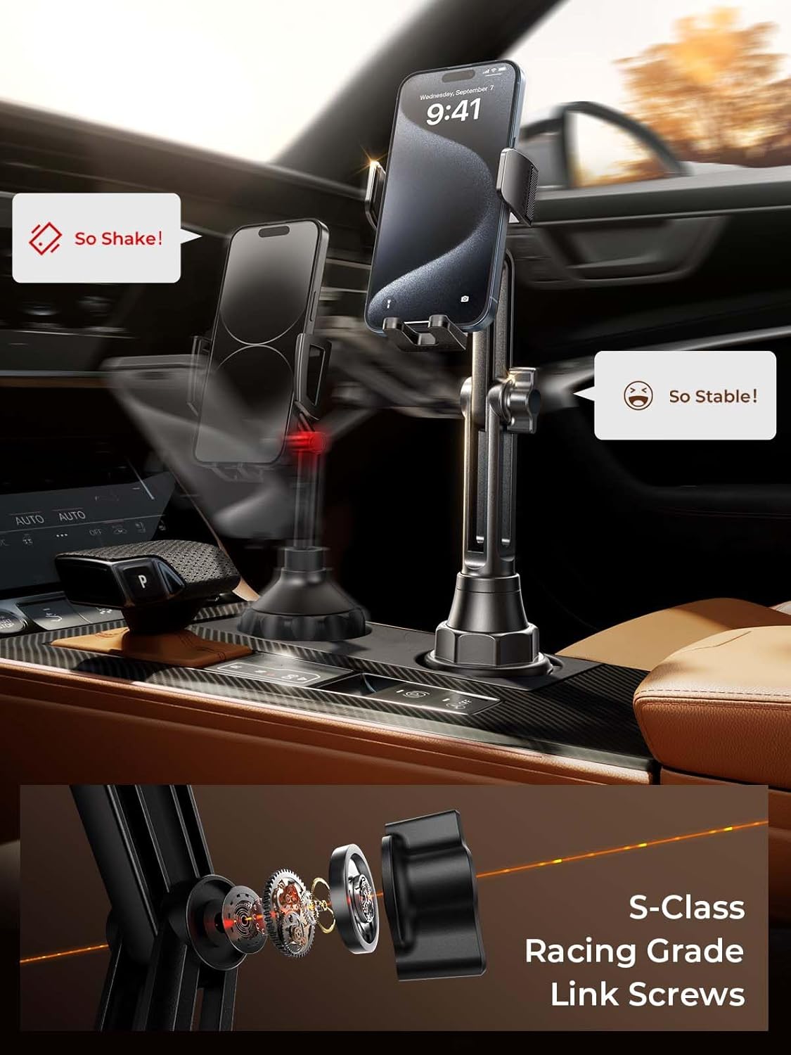 LISEN Soporte de teléfono para soporte de automóvil, soporte para teléfono para tu automóvil, soporte ajustable para teléfono celular, accesorios de