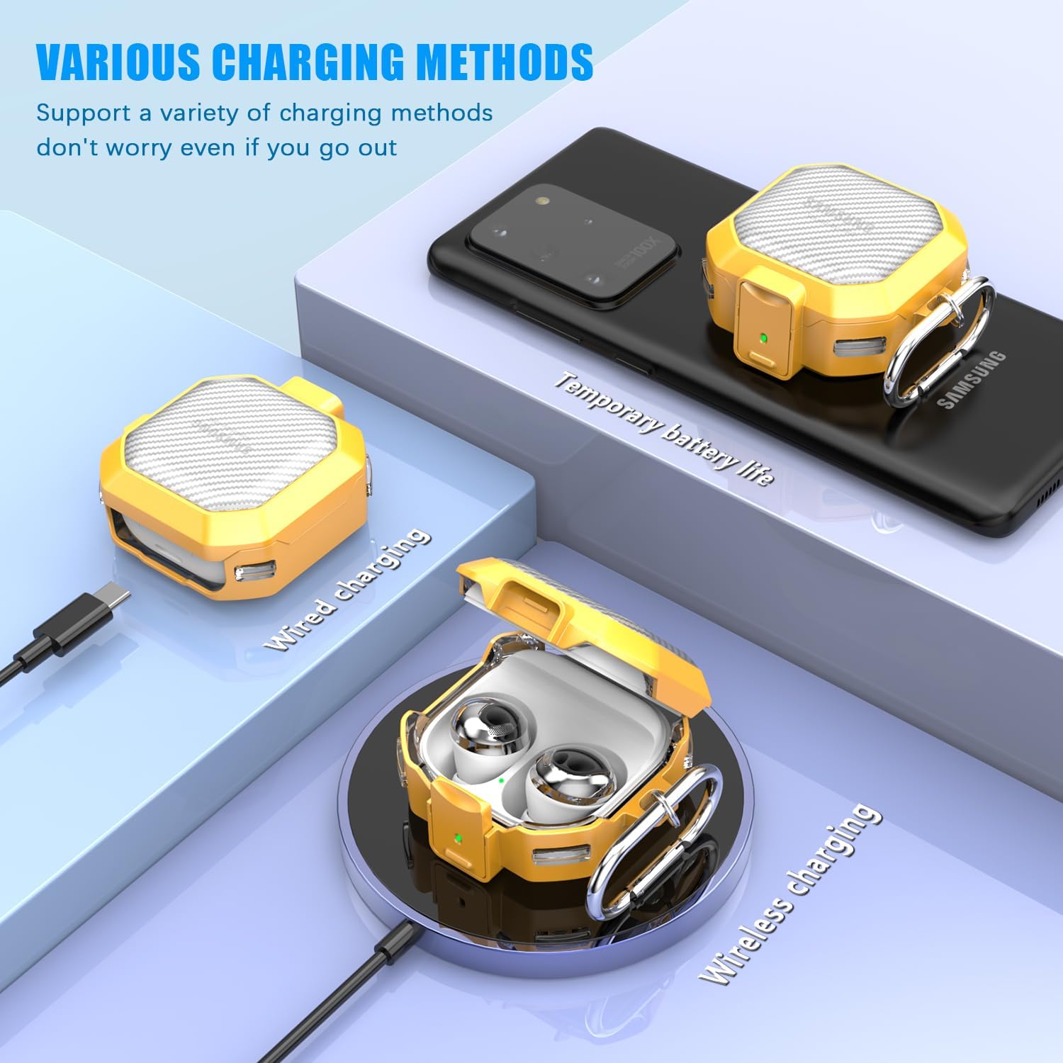 Funda de bloqueo seguro para Galaxy Buds FE (2023)  Galaxy Buds2 Pro Case (2022)  Galaxy Buds Pro (2021)  Galaxy Buds 2 (2021) Galaxy Buds Live