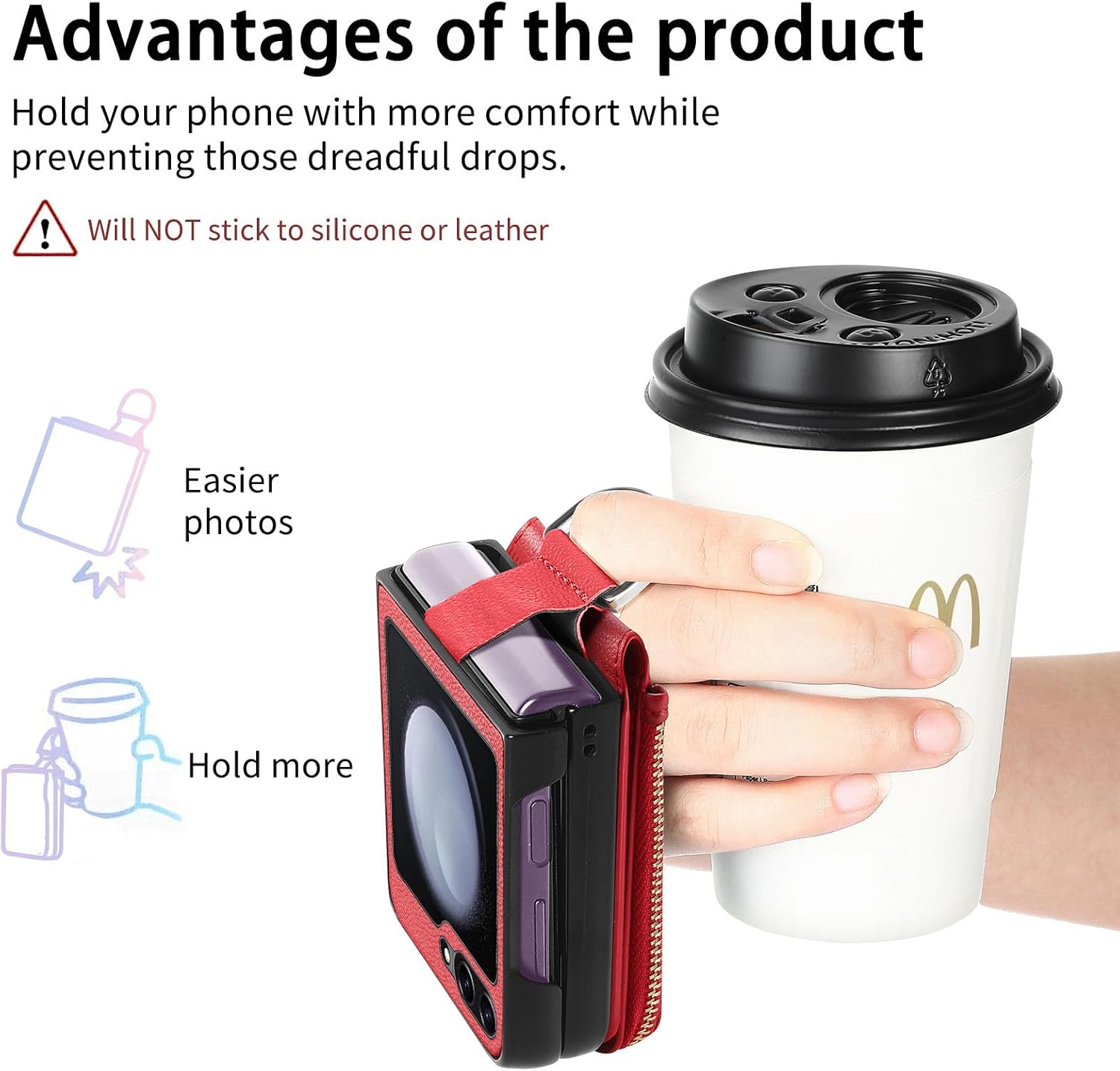 Asuwish Compatible con Samsung Galaxy Z Flip 5 5G 2023 – Funda tipo cartera y ranura para tarjetas, anillo con cierre magnético, accesorios de
