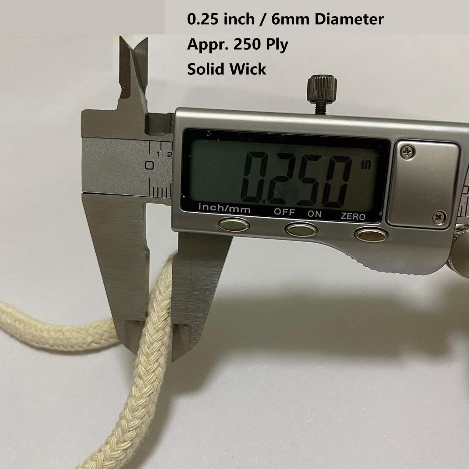 Mecha de vela de 250 capas de 10 pies de longitud y 0.236 in de diámetro, mechas de aceite trenzadas sólidas de 14 pulgadas para lámparas de aceite,