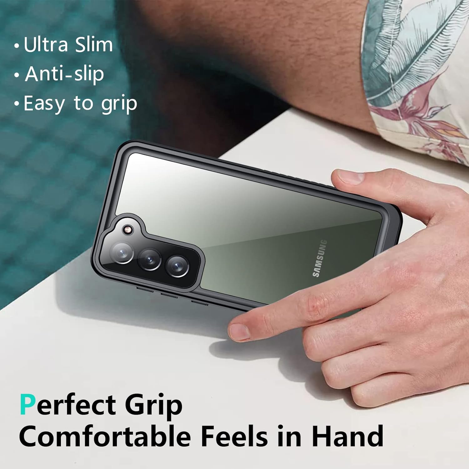 SPIDERCASE Funda diseñada para Galaxy S23 Plus, protector de pantalla integrado impermeable 12 pies a prueba de golpes militares IP68 impermeable de