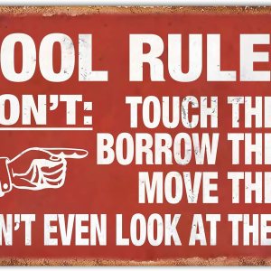 Ylens Garaje Tool Rules Signs Funny Wall Decor Shop Decor For Men My Room, Letreros de Cueva de Hombre Cafetería, Letrero de Metal Vintage de 12 x 8 Ylens Garaje Tool Rules Signs Funny Wall Decor Shop Decor For Men My Room, Letreros de Cueva de Hombre Cafetería, Letrero de Metal Vintage de 12 x 8