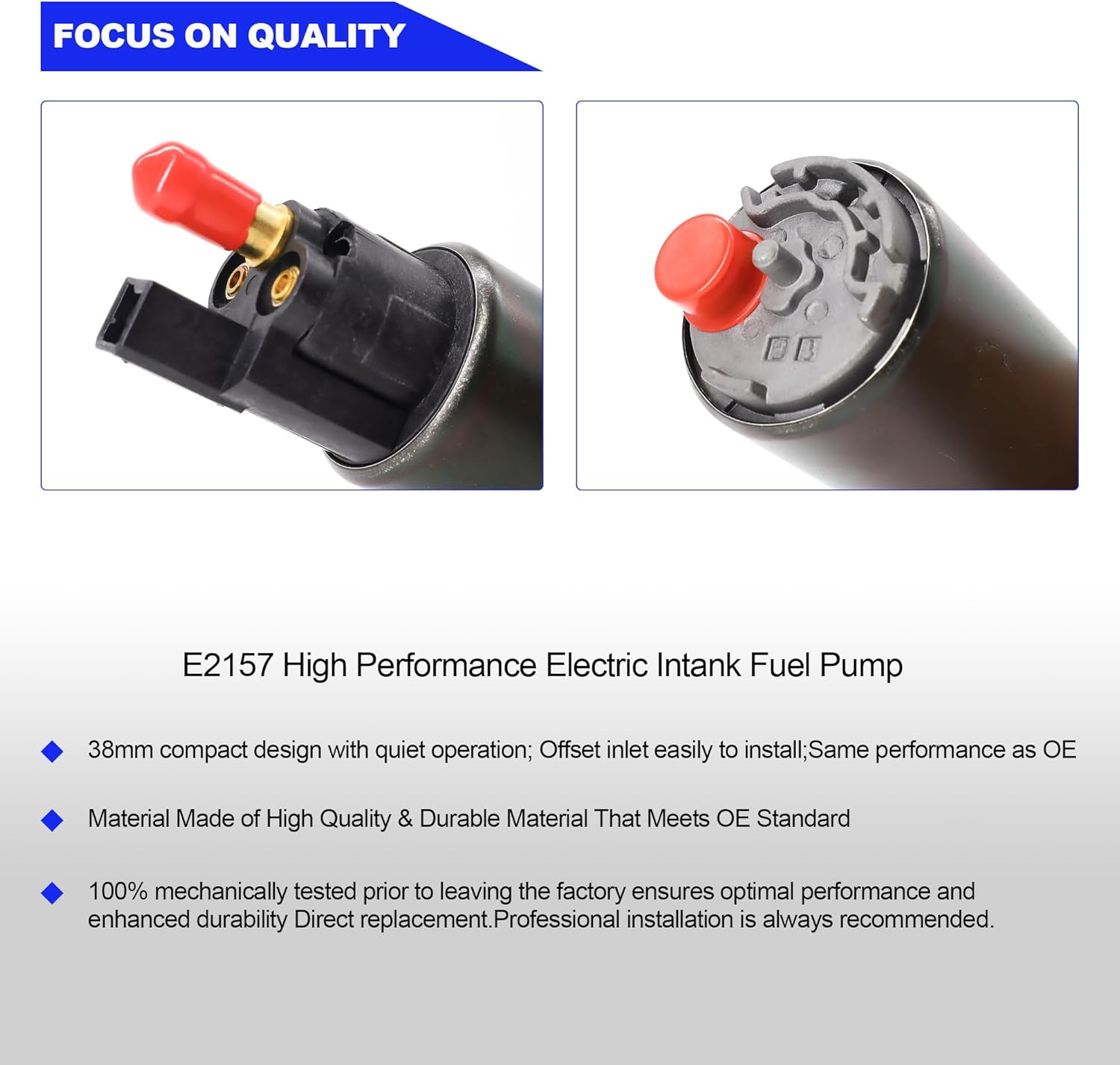 Bomba de combustible eléctrica E2157 E2226 Bomba de combustible eléctrica Intank con kit de instalación compatible con Ford Toyota Mazda Tacoma