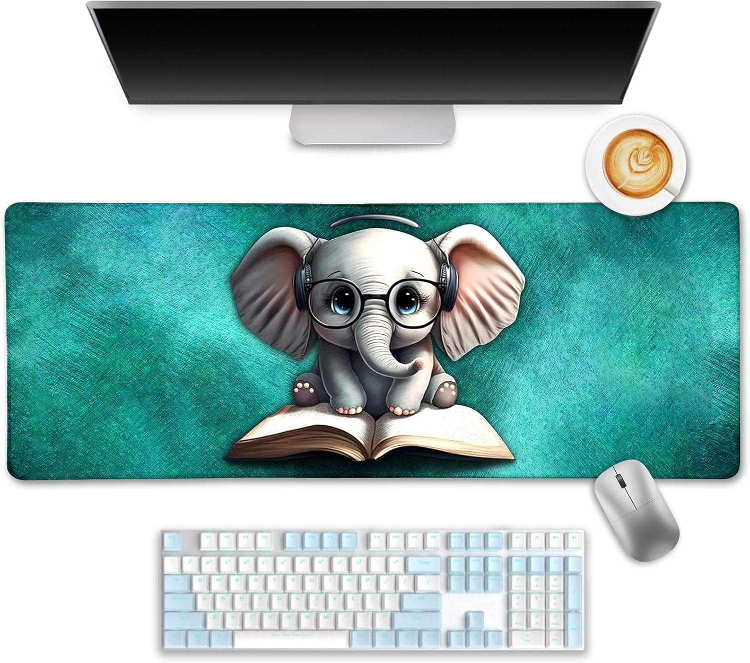 Alfombrilla de mouse de elefante para escritorio, bonita alfombrilla de escritorio, alfombrilla de mouse grande antideslizante para computadora,