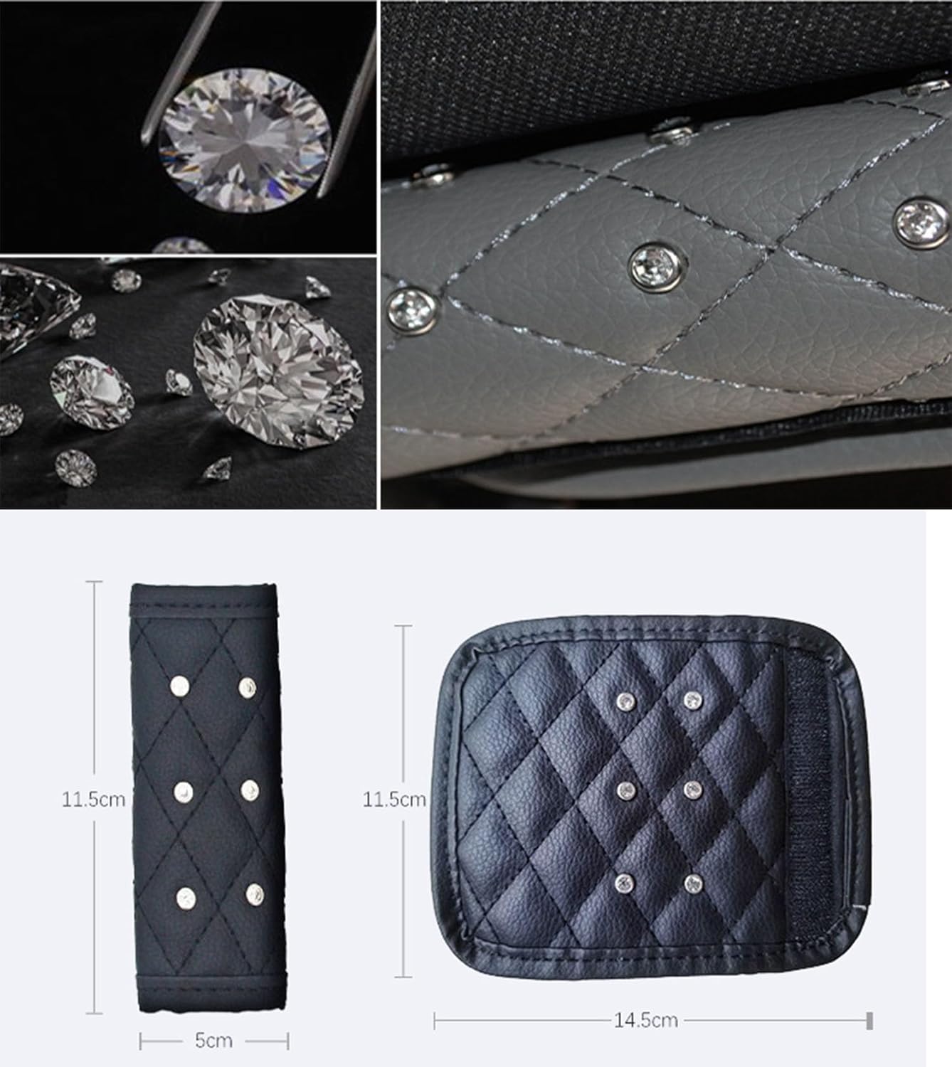 Paquete de 4 fundas brillantes para manija de puerta de seguridad para automóviles, con cristales brillantes, almohadillas protectoras para manija