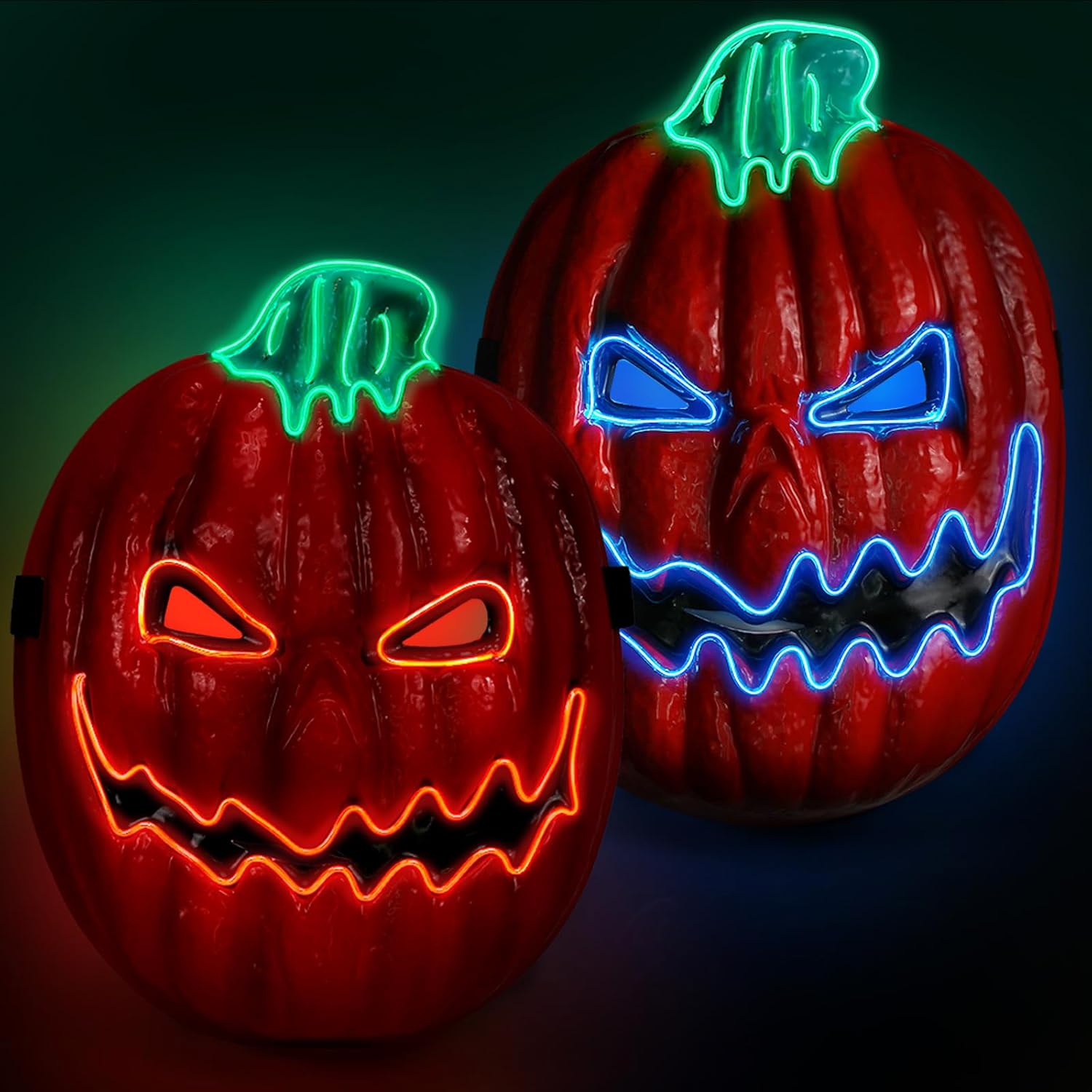 Liliful 2 máscaras de calabaza de Halloween, máscara de miedo para Halloween, festival, cosplay, fiesta, decoración, disfraz