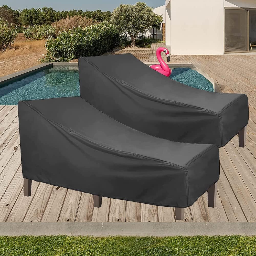 1 funda para silla de tumbona de patio, impermeable, a prueba de polvo, para exteriores, resistente a los rayos UV, resistente a desgarros,
