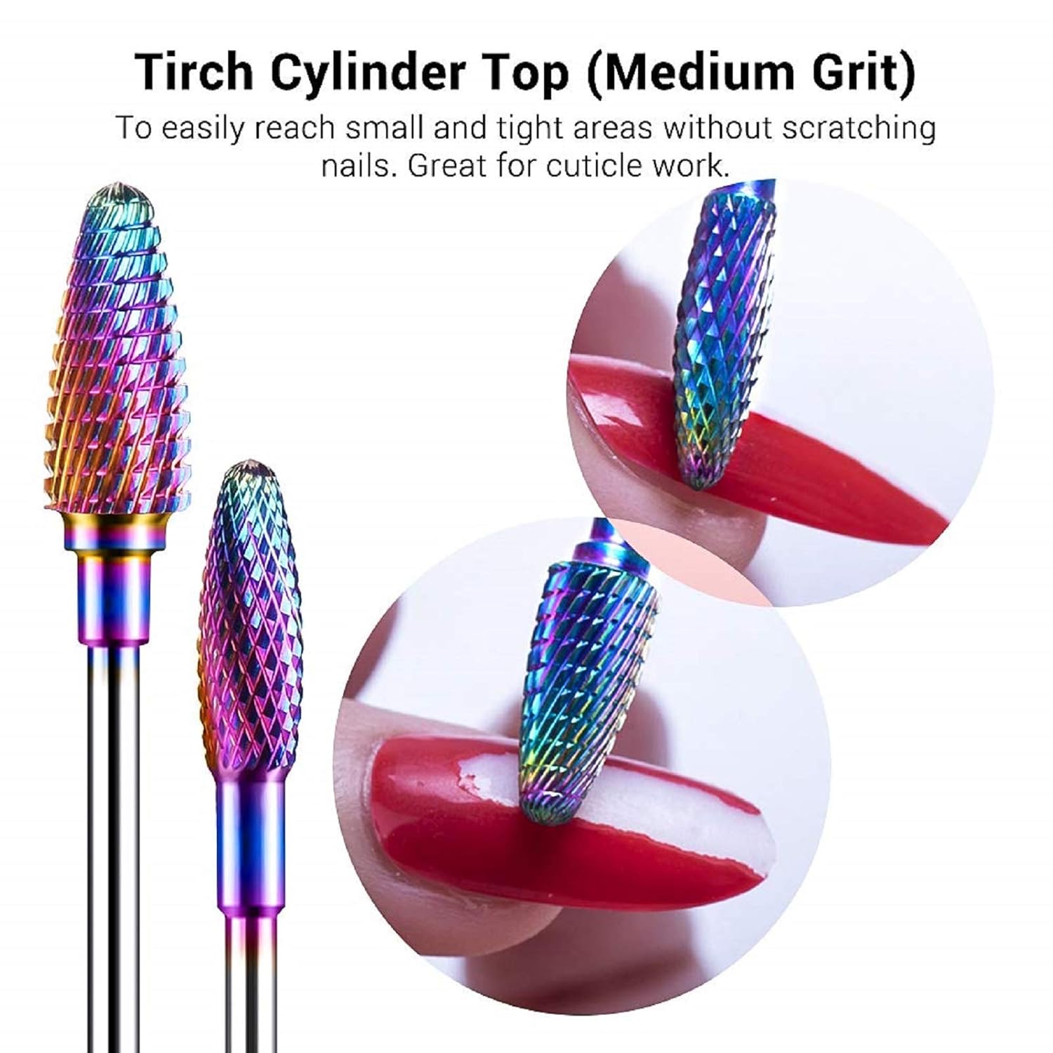 MelodySusie Taladro de uñas profesional de 30000 RPM con 7 brocas de carburo de tungsteno, alta velocidad, bajo calor, bajo ruido, baja vibración,