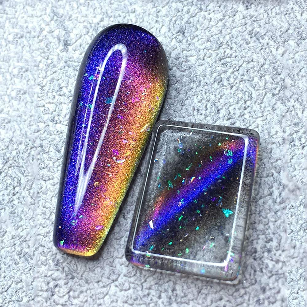 Major Dijit Esmalte de uñas de gel de ojos de gato ancho 9D de 0.5 fl oz, esmalte de gel magnético de cielo estrellado y galaxia, esmalte de uñas