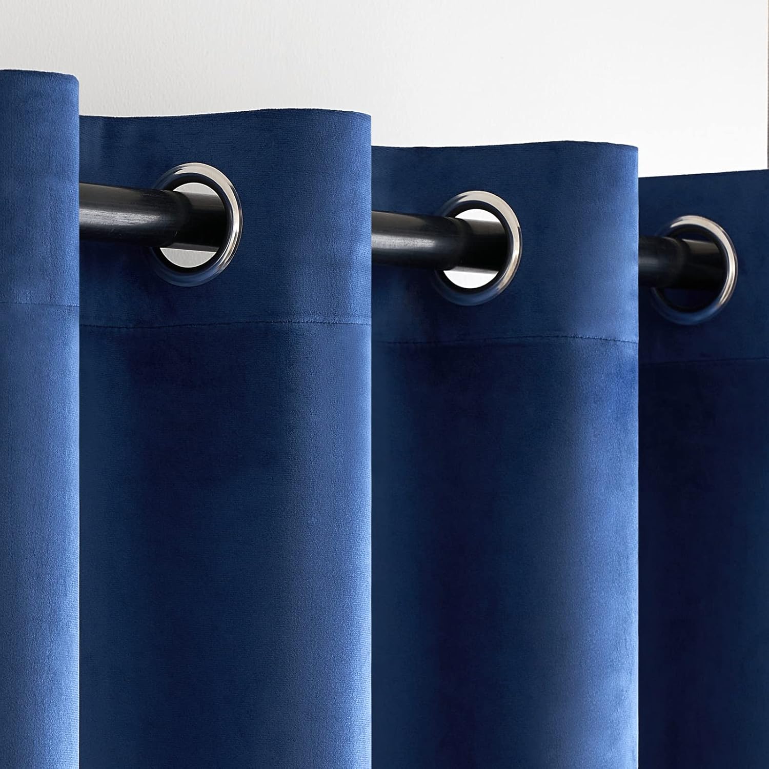 ANRODUO Cortinas de terciopelo azul oscuro de 84 pulgadas de largo, aisladas, insonorizadas, para sala de estar, cortinas de ventana con ojales para
