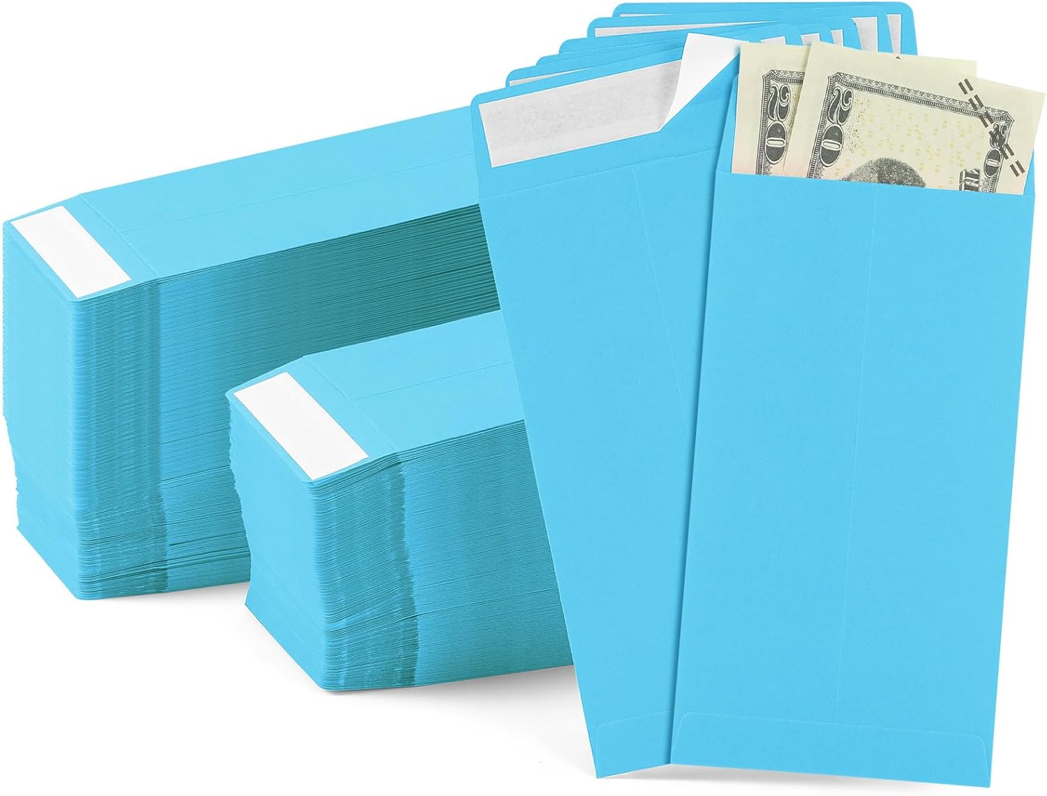 Fulmoon 500 sobres para efectivo de 3.5 x 6.5 pulgadas, sobres de dinero de Navidad de 3.5 x 6.5 pulgadas, sobres de regalo con solapa engomada,