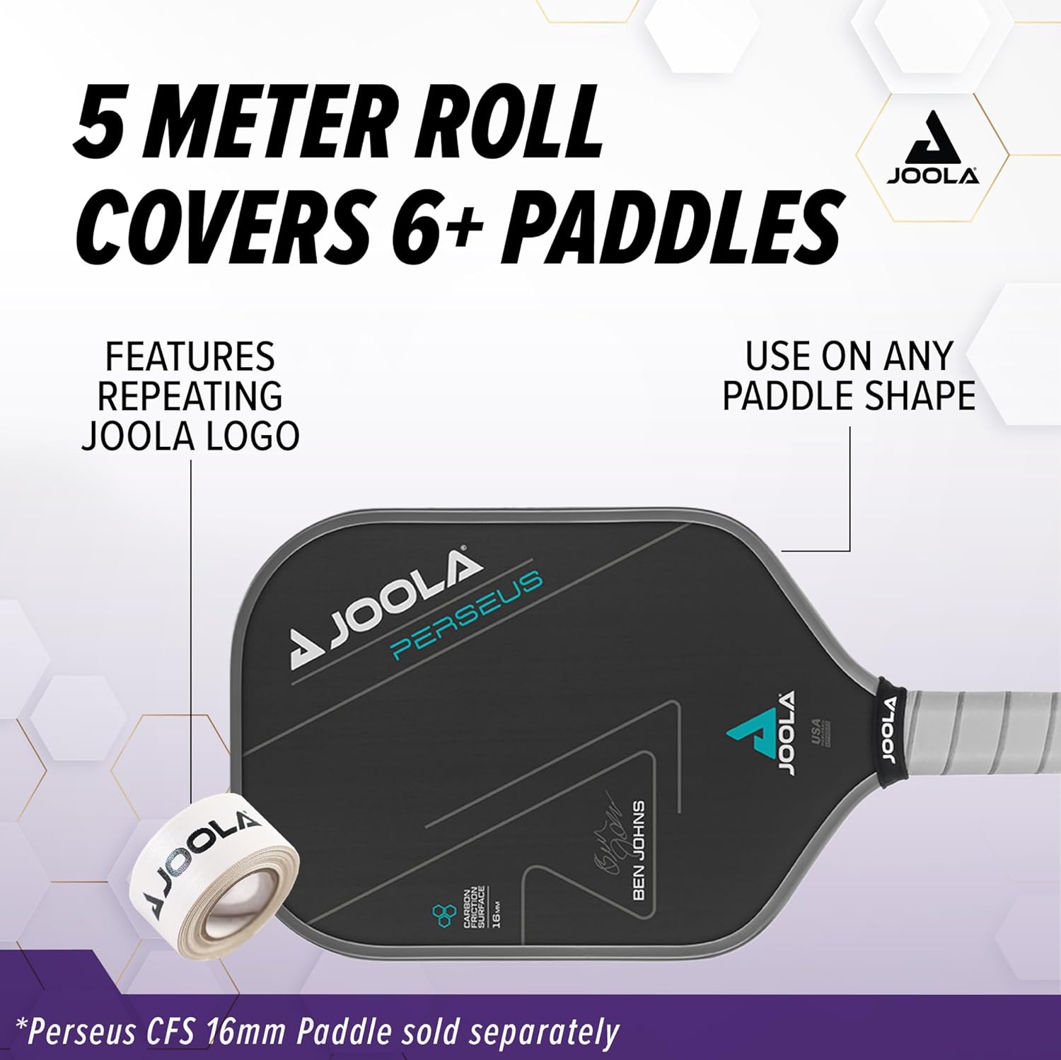 JOOLA Pickleball Paddle Edge Tape – Protects Edge Guard & Covers Lead Tape for Pickleball Paddles – Fits Any Brand & Most Sizes of Pickleball