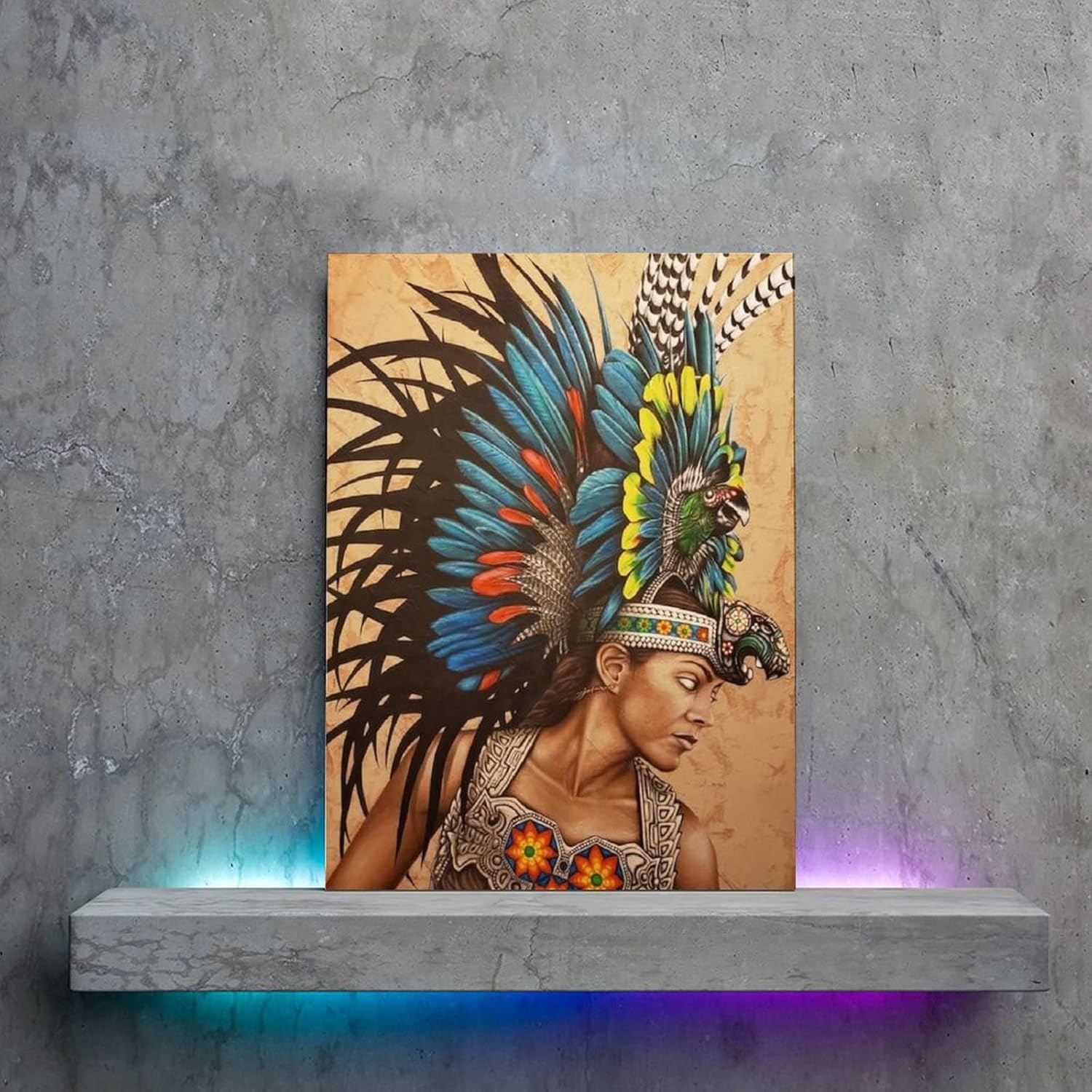 Pósteres de arte de pared del imperio azteca, arte de pared de diosa mexicana, mujer guerrera, pósteres e impresiones artísticas de pared para sala