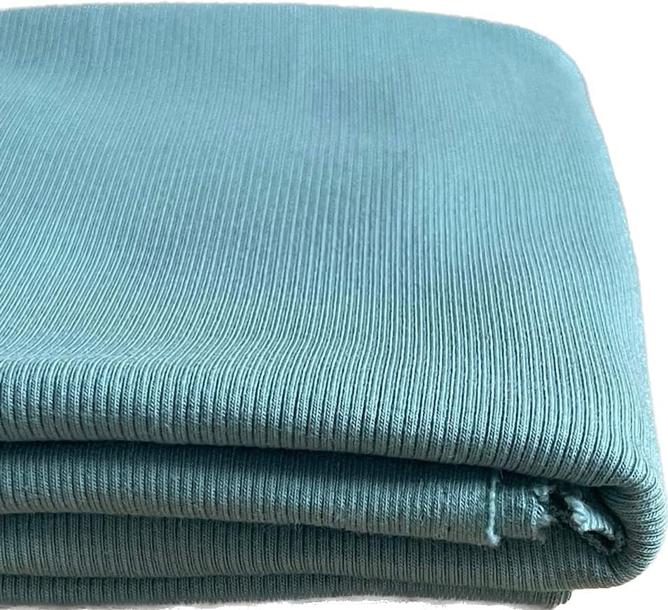 Tela de algodón de punto acanalado 2×1 – Tela para coser ropa – Tejido acanalado 100% algodón orgánico fabricado en Estados Unidos – Tela suave –