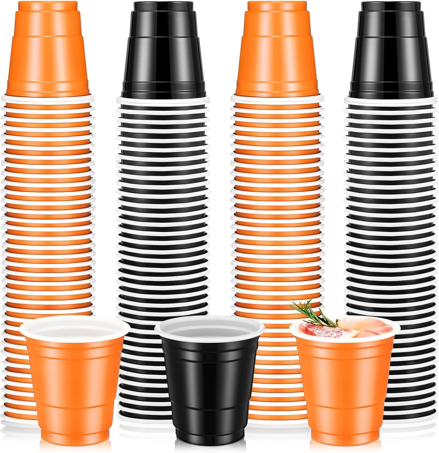 Sliner 200 vasos de plástico a granel, mini vasos de chupito de 2 onzas, vasos de plástico pequeños desechables para regalos de fiesta de