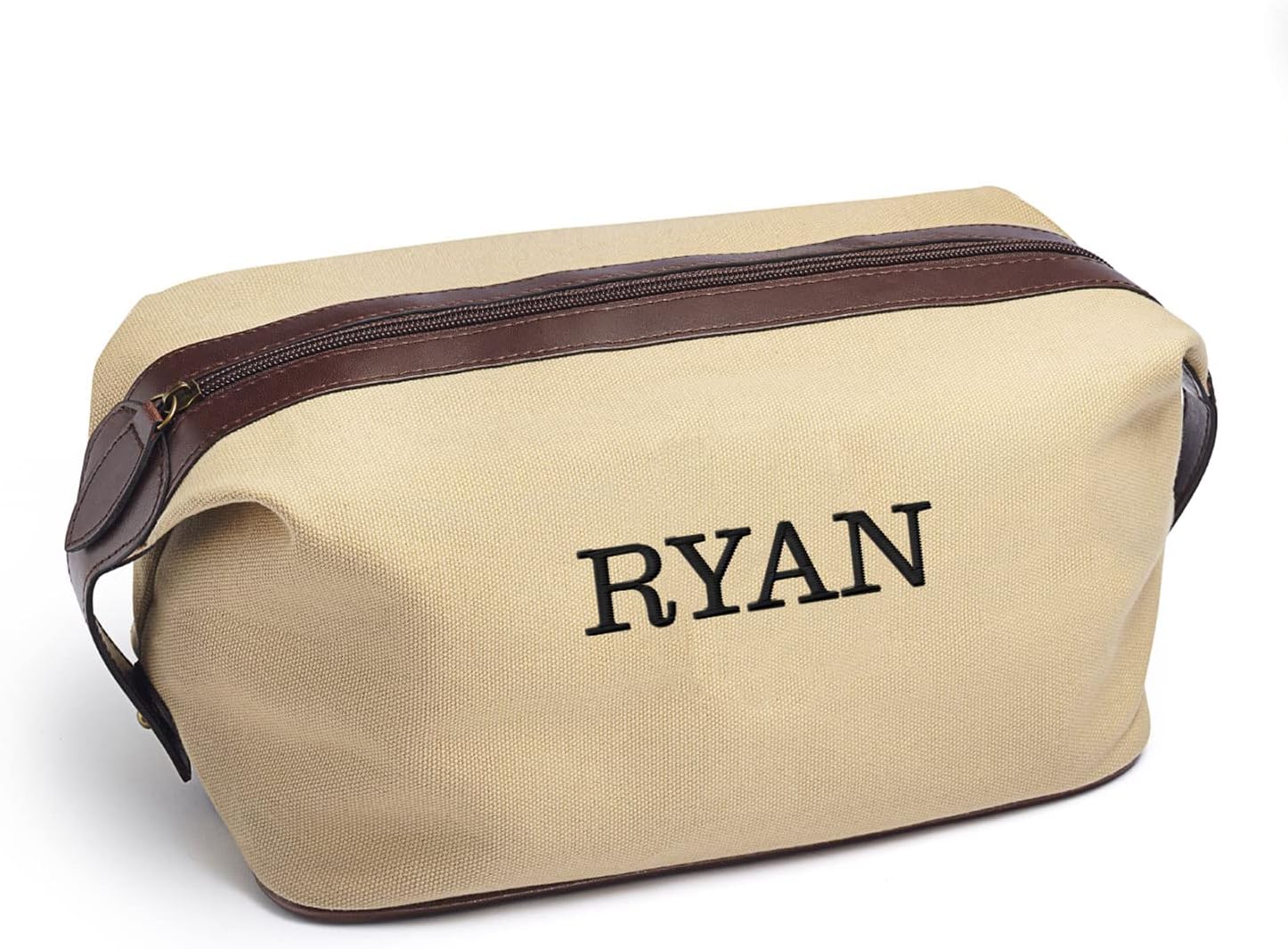 WEDDINGSTAR Neceser de viaje para hombre – Lona marrón claro, Marrón 1 bolsa, No personalizable