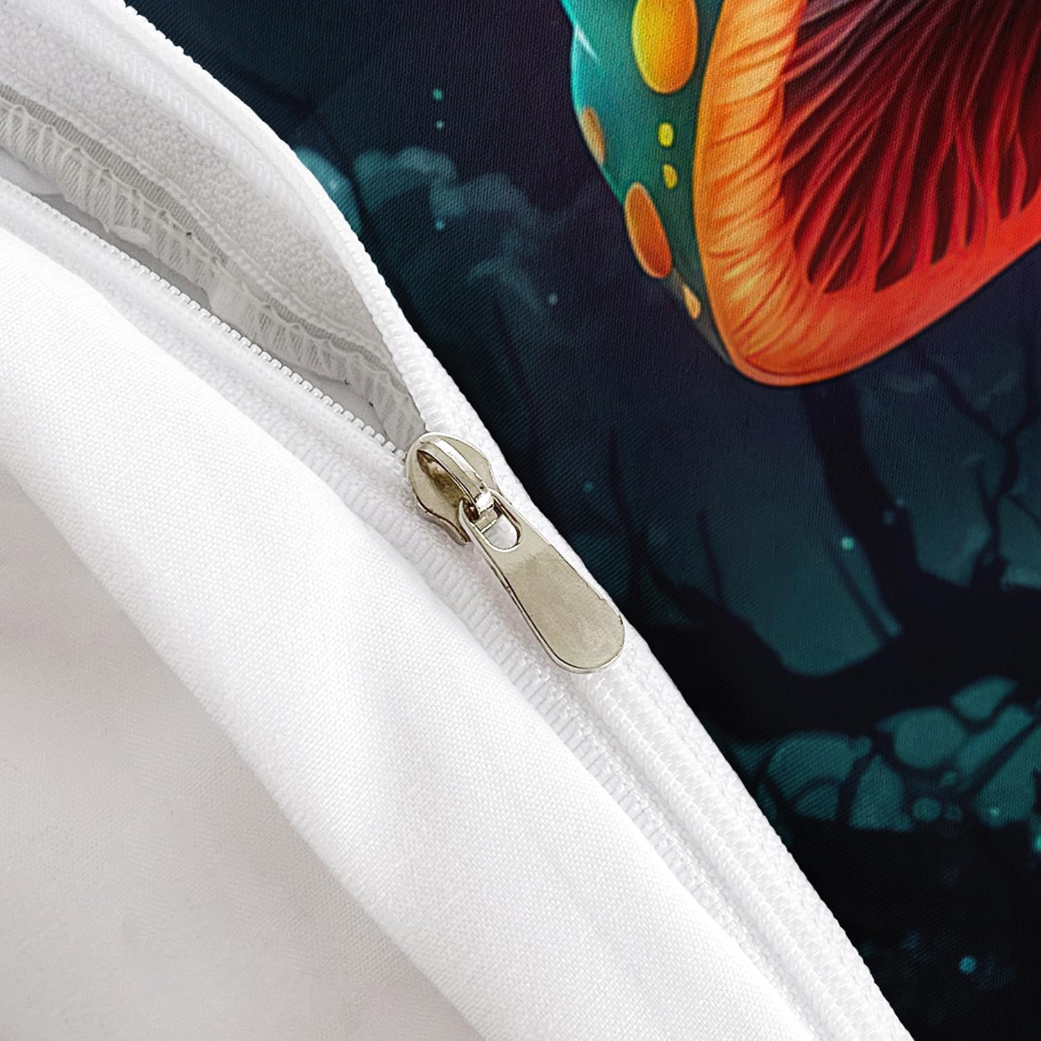 AILONEN Juego de funda de edredón de rana de dibujos animados, tamaño individual, juego de ropa de cama de hongos mágicos 3D, juego de funda de