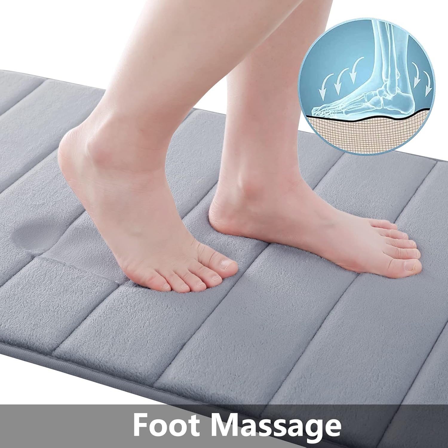 Buganda – Tapetes de baño de espuma viscoelástica suaves, antideslizantes y absorbentes, con forro trasero de goma, tapete largo extragrande para