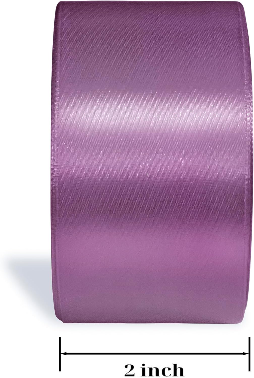 Cinta lila de 2 pulgadas x 25 yardas, cintas de satén de doble cara de 2 pulgadas para manualidades, envoltura de regalos, ideal para el día de la