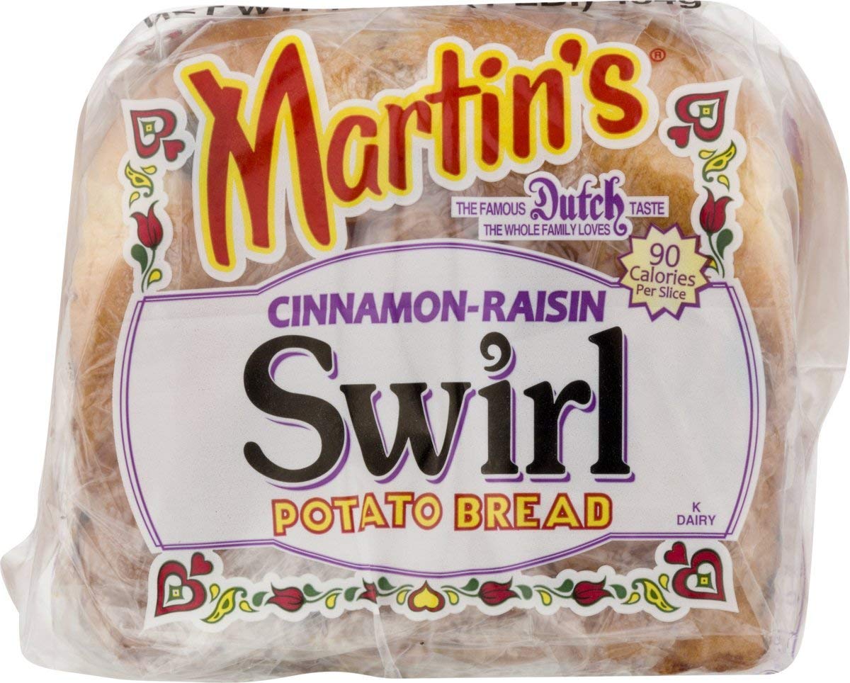 Martin’s Famous Pastry – Pan de patata con remolino de canela, pasas, bolsa de 16 onzas (3 bolsas)
