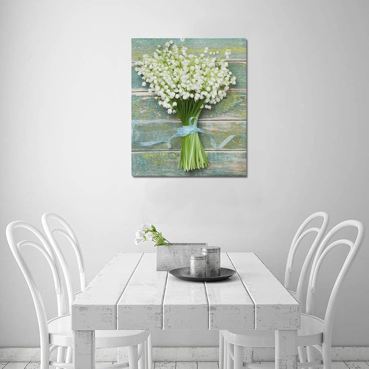 susiyo Lienzo decorativo para pared, 20 x 24 pulgadas, pintura para decoración de pared, ramo de flores, lirio del valle