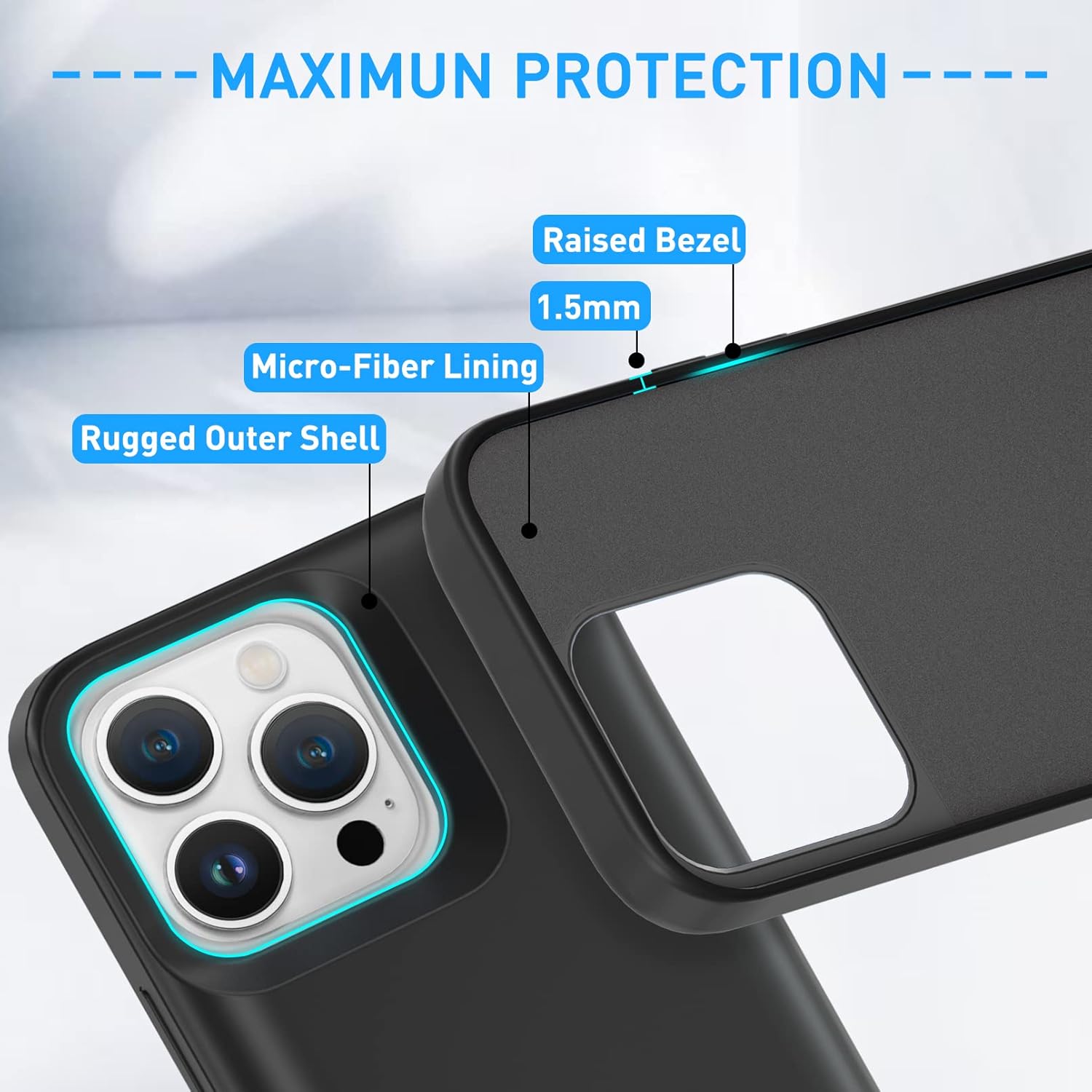 Funda de batería para iPhone 14 Pro Max, 6800mAh Funda de carga extendida portátil con función atril recargable compatible con iPhone 14 Pro Max