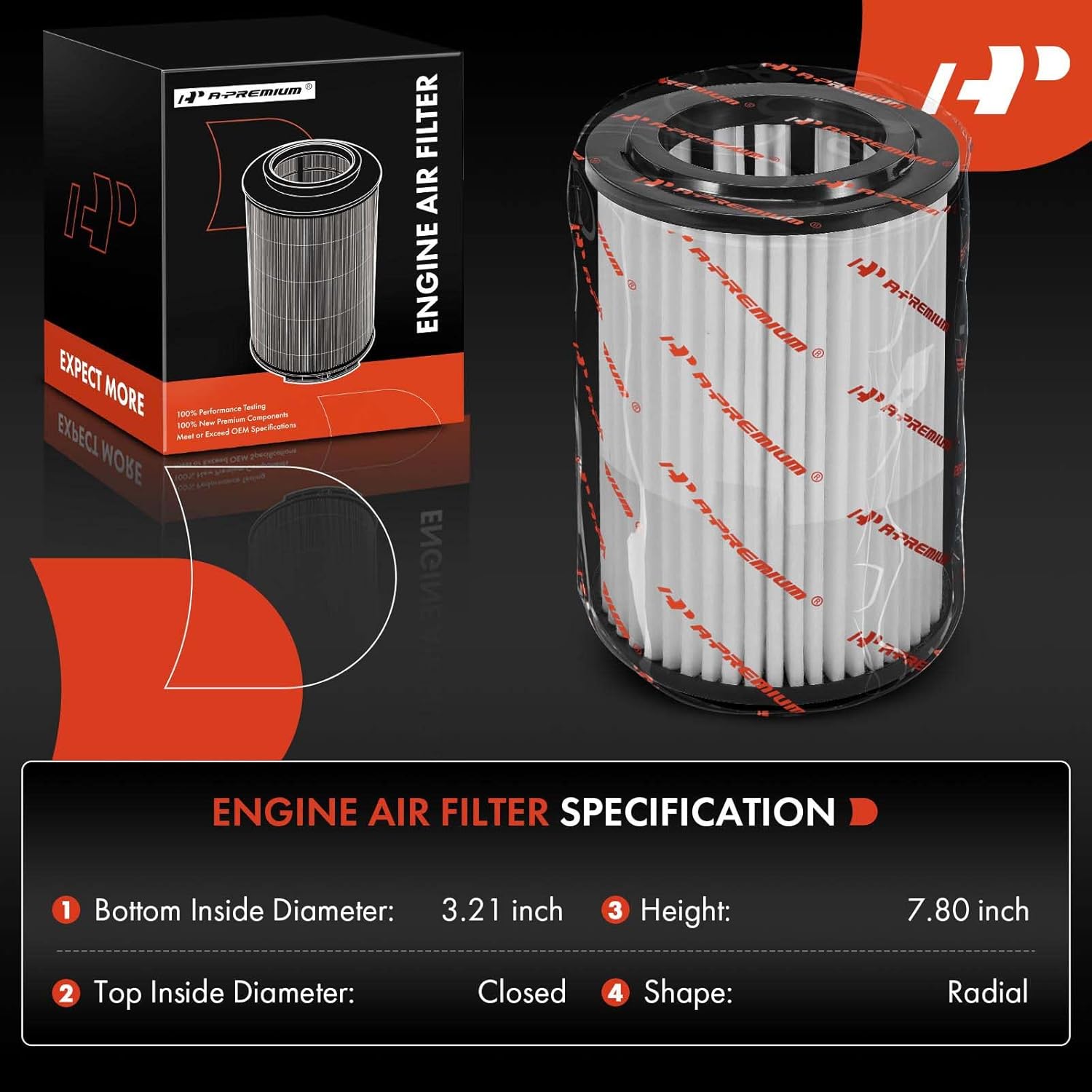 A-Premium Filtro de aire de motor compatible con Hyundai Veloster N 2019-2022, Kona N 2022-2023, L4 2.0L turboalimentado