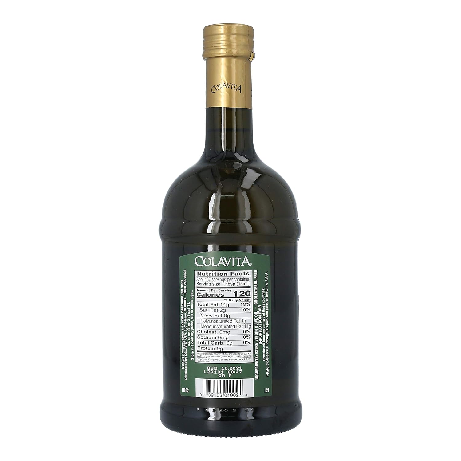 Colavita Aceite de oliva virgen extra de selección premium, 34 onzas líquidas, botella individual (paquete de 2)
