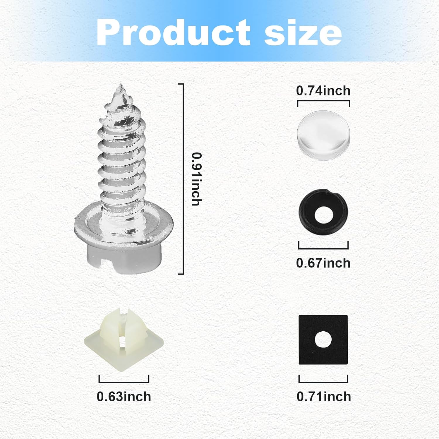 Kit de tornillos para placa de matrícula a prueba de óxido, kit de tornillos de acero inoxidable antirrobo para automóvil, pernos de montaje