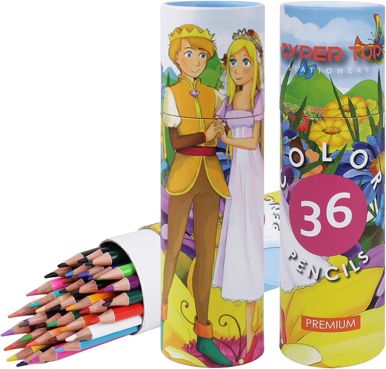 cyper top Juego de 30 cajas de 36 lápices de colores para adultos, lápices de colores preafilados para niños, 30 cajas, paquete de 36 colores