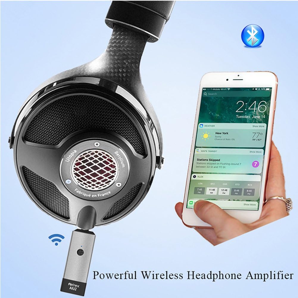 Airfrex Adaptador Bluetooth de coche para audio de coche, receptor inalámbrico Bluetooth Kit de coche para altavoz estéreo del hogar, adaptador