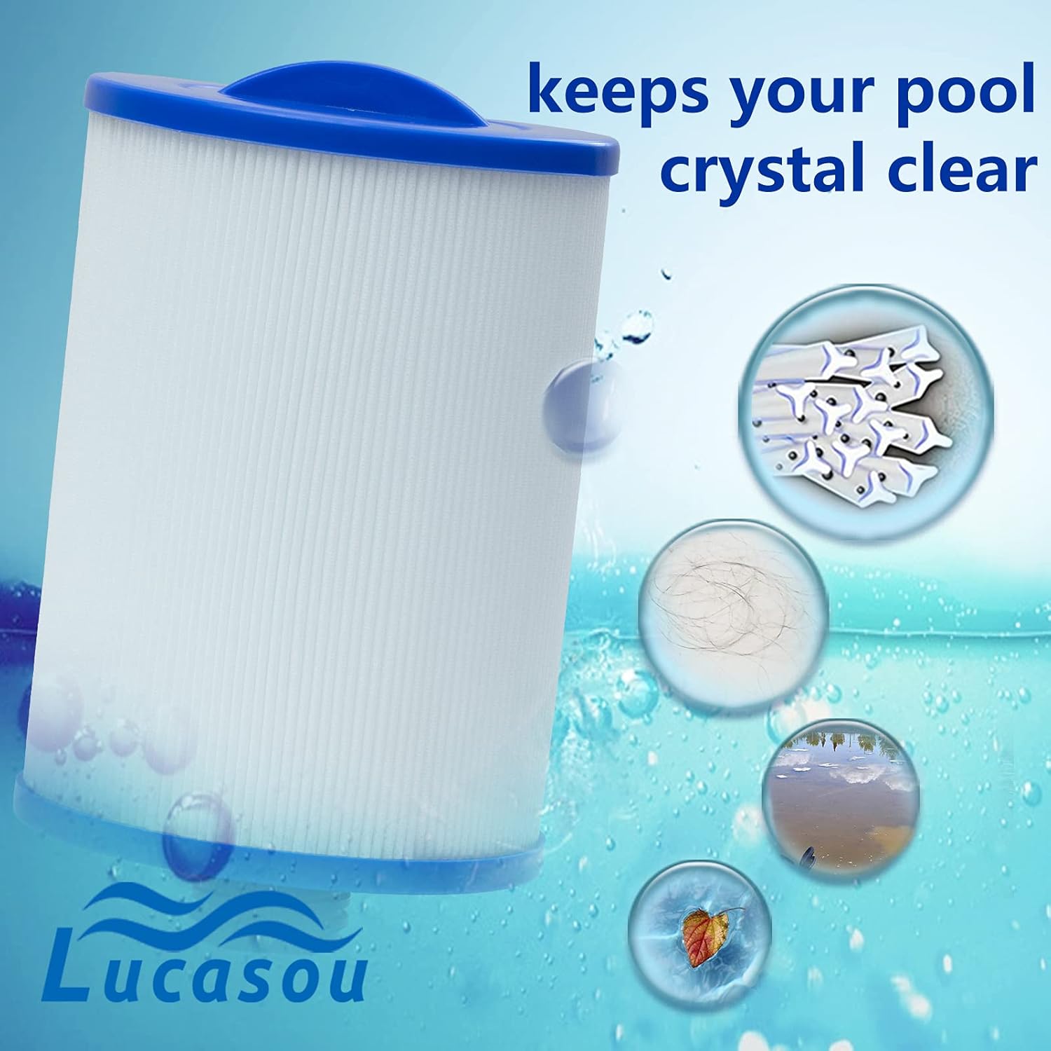 Lucasou Filtro de repuesto para spa Unicel 6CH-940, PWW50 para filtro de bañera de hidromasaje Pleatco, filtro de spa Pleatco PWW50P3 para Filbur