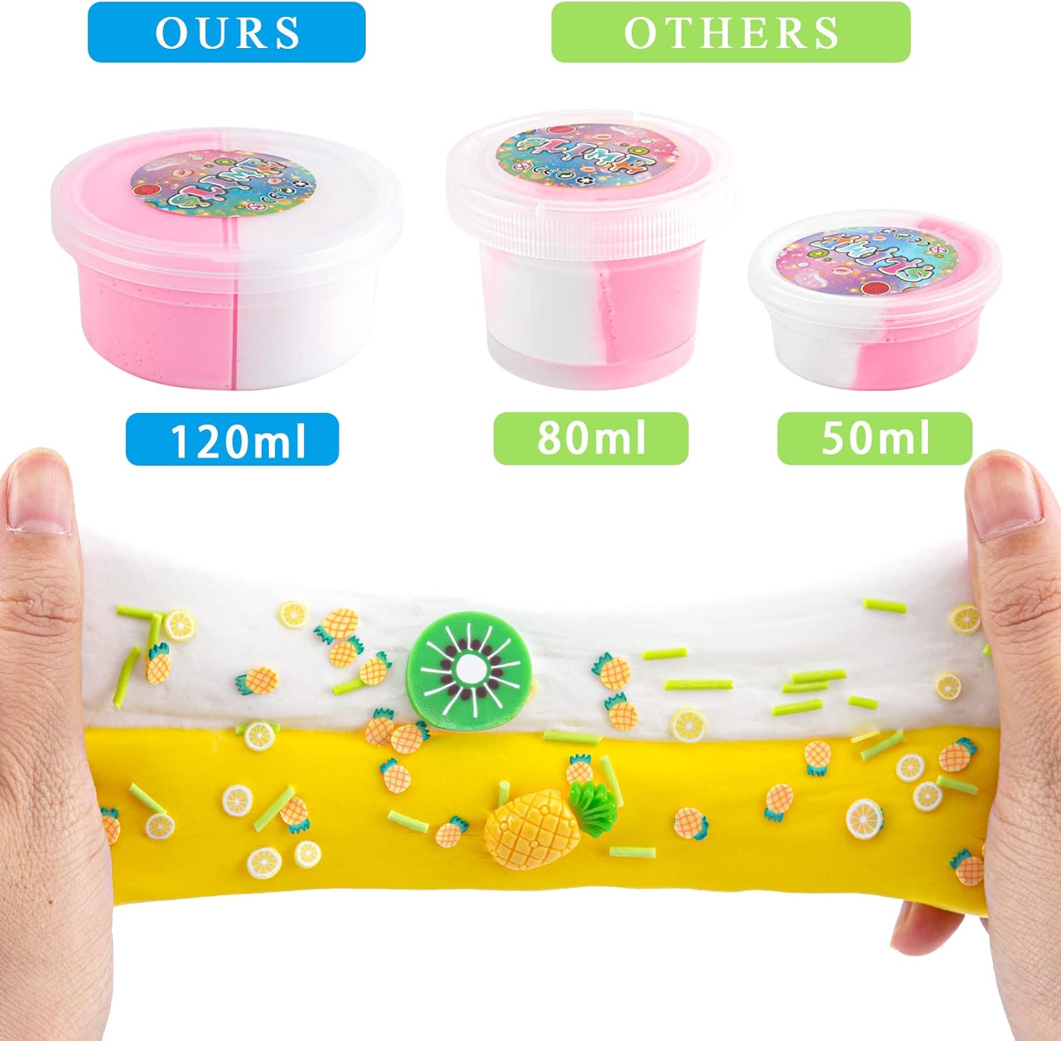 Kit de 2 piezas de limo de mantequilla, 4.1 onzas de helado de dos tonos para niñas y niños, juguete suave y antiadherente para aliviar el estrés,
