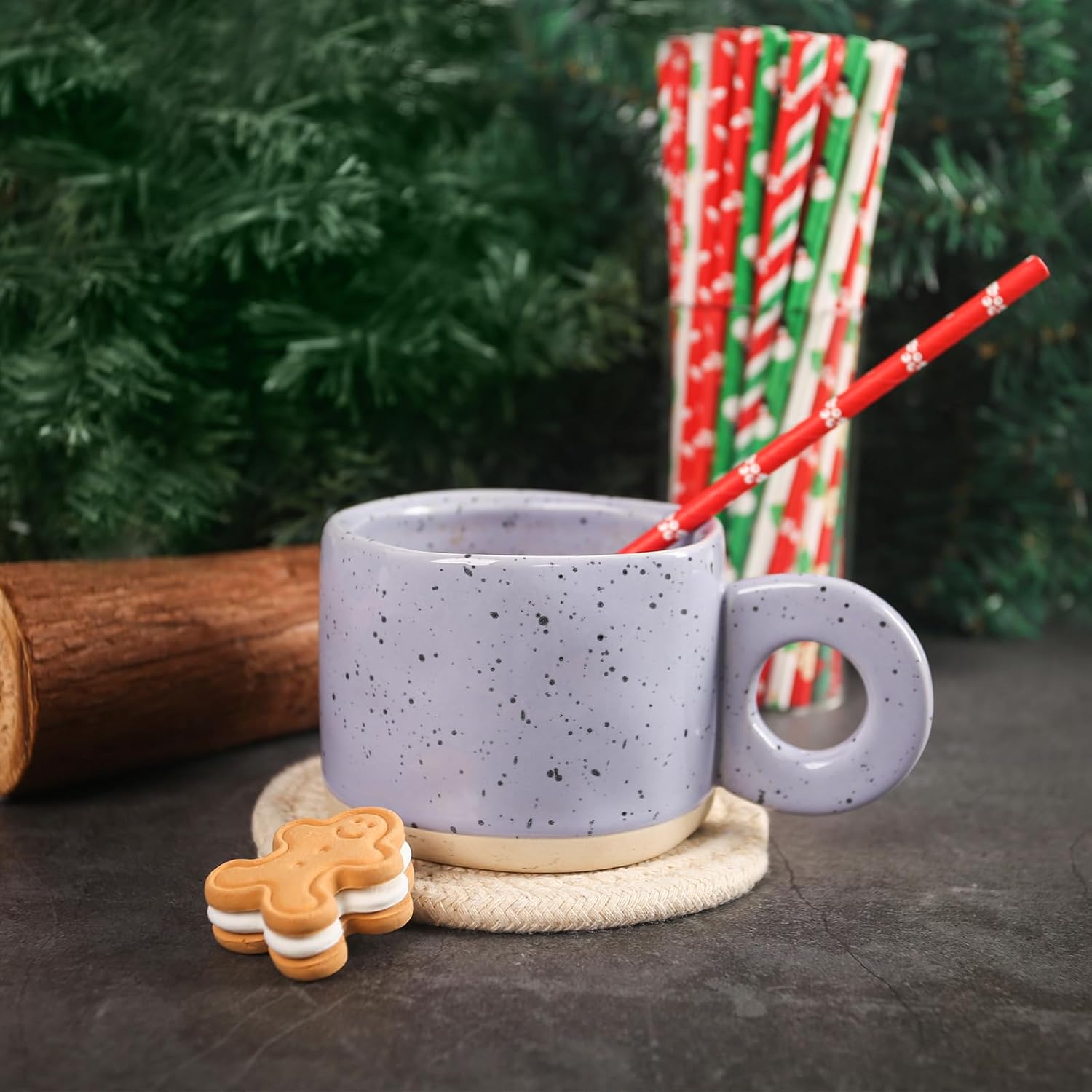 120 popotes de papel de Navidad, pajitas de Navidad de 10 estilos, pajitas decorativas para decoración de fiestas de Navidad, manualidades