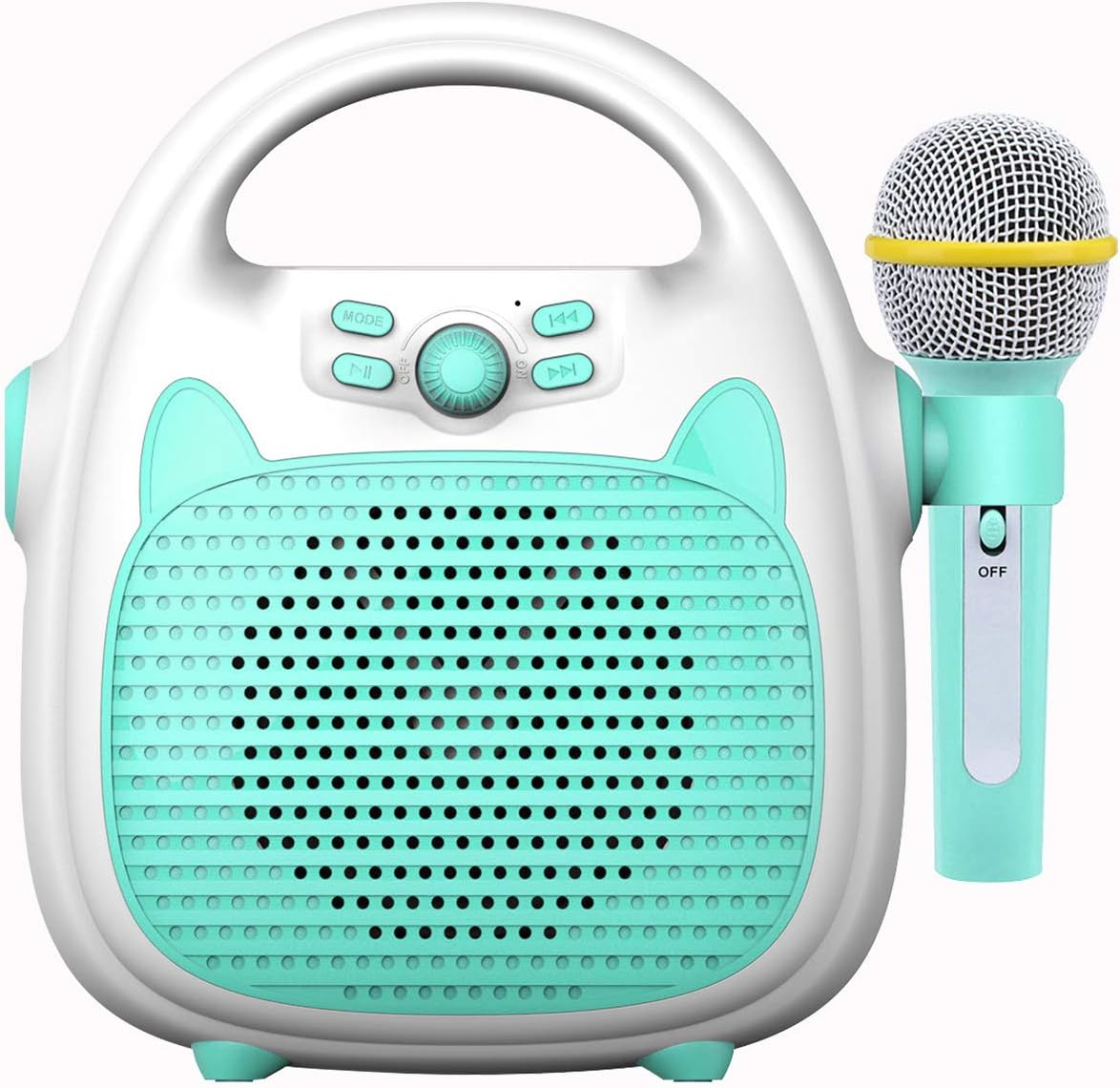 JINGFENG Máquina de karaoke recargable portátil con micrófono BTtarjeta de memorialuces de conectividad USB para niños y niñas