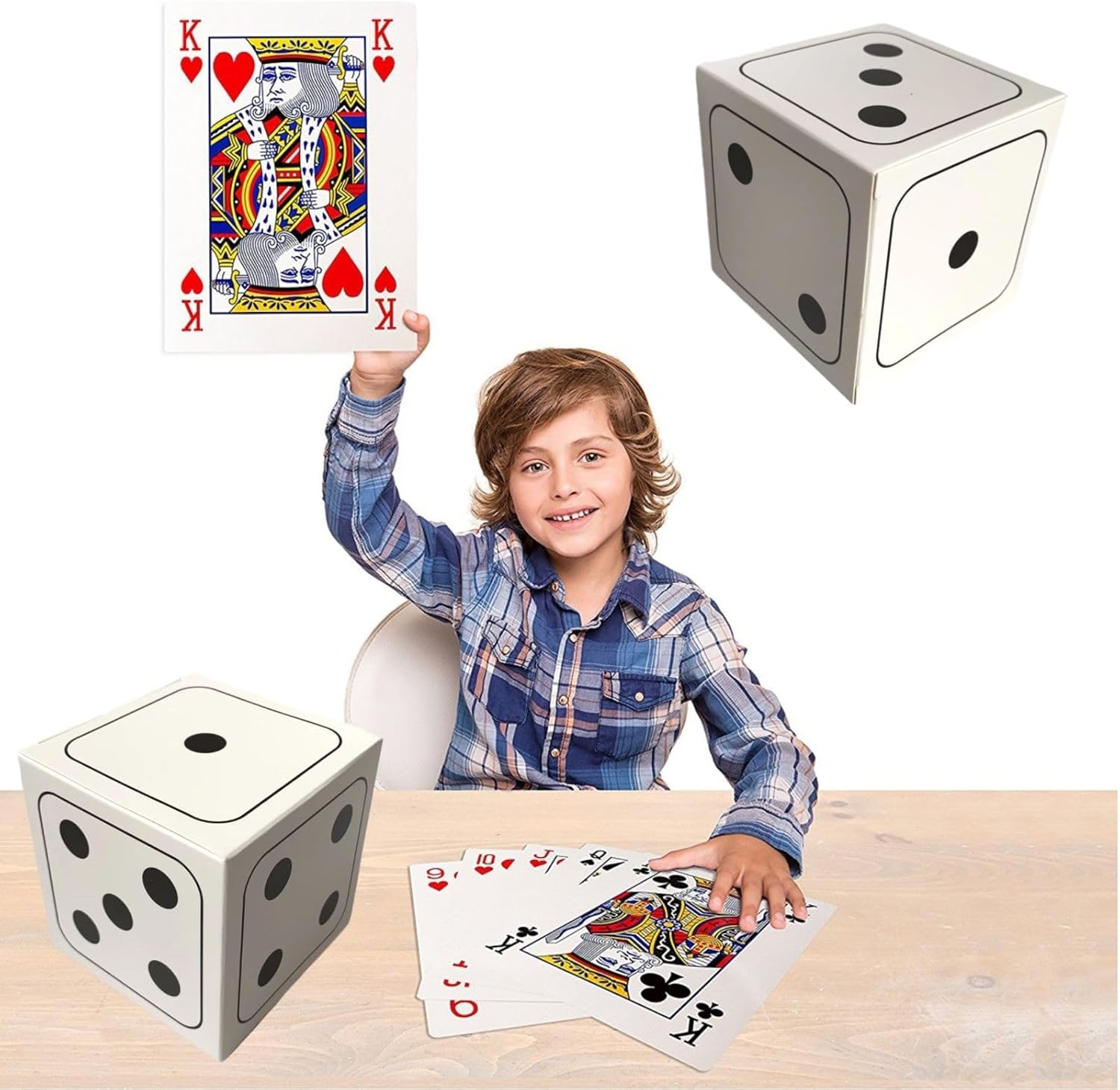 XCXGYCA 20 cajas de regalo de dados decorativos a granel tridimensionales, accesorios de dados con temática de casino, caja grande para noche de