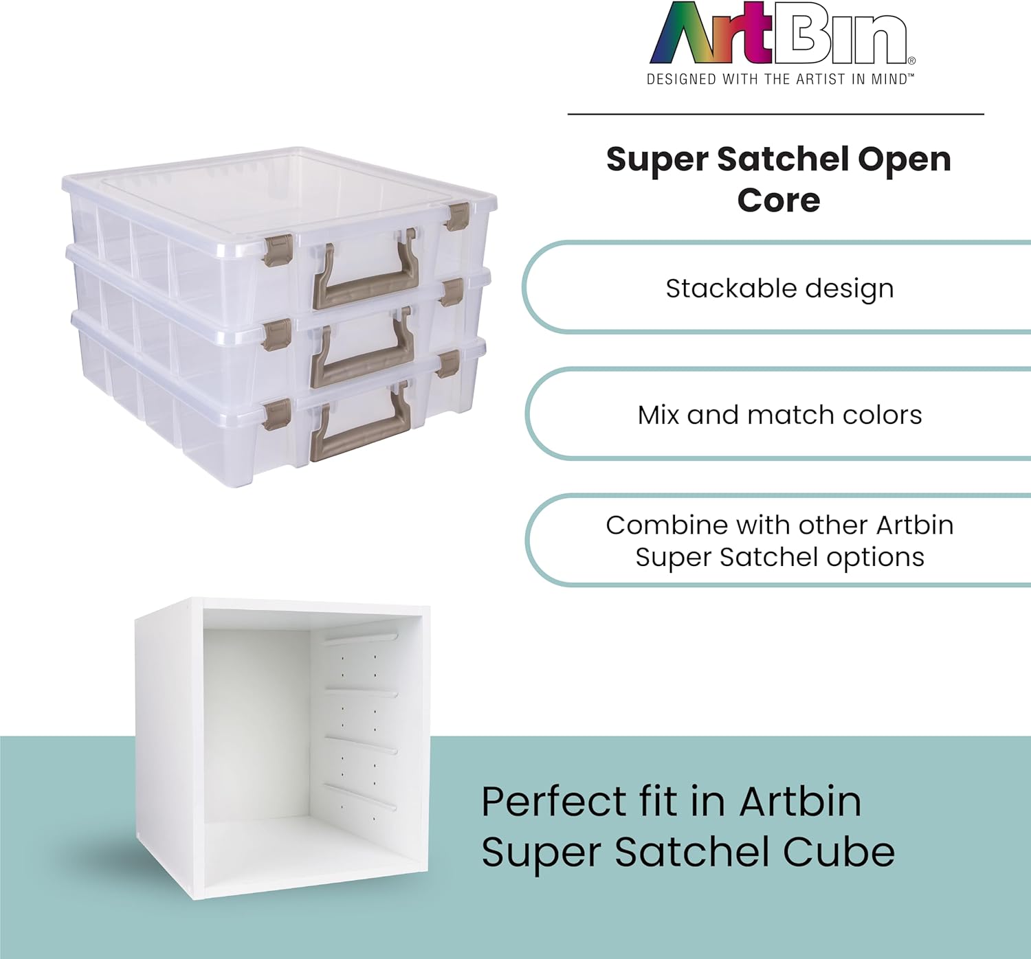 ArtBin Caja organizadora transparente para manualidades, color oro rosa