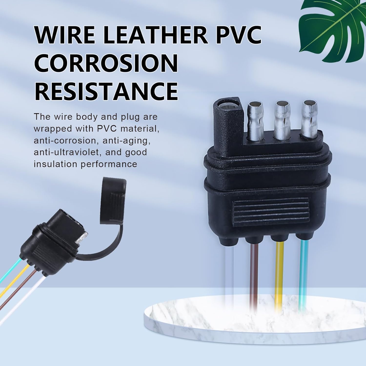1 unidad de línea de terminal de cableado de enchufe plano de 4 pines para automóvil, adaptador de corriente de lámpara de enchufe de uno a dos,