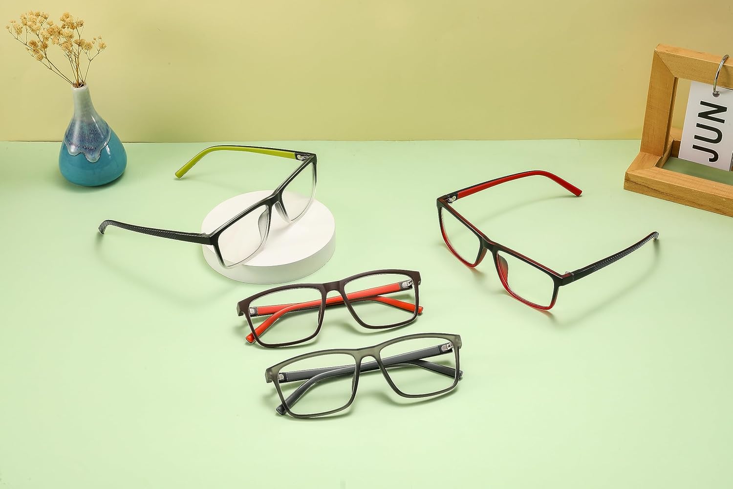 mrbobmslee Paquete de 4 lentes de lectura de gran tamaño para hombres, lectores de computadora con bloqueo de luz azul, anti rayos UV, fatiga